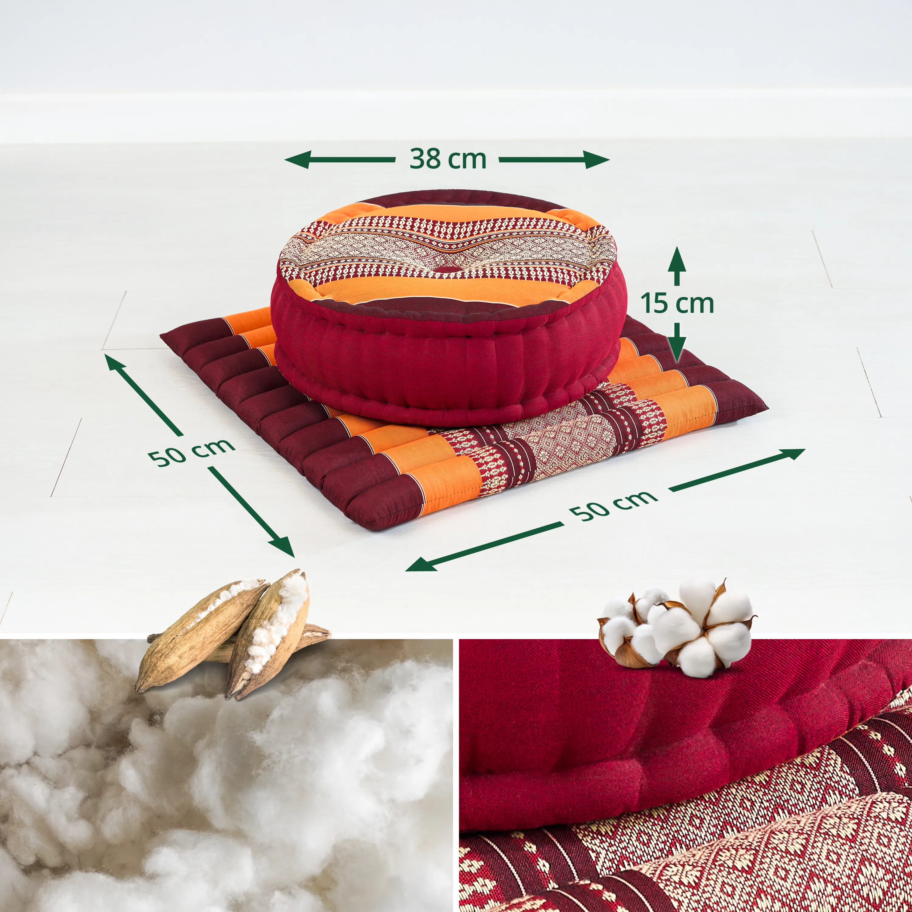 Kapok Meditation Cushion Set L