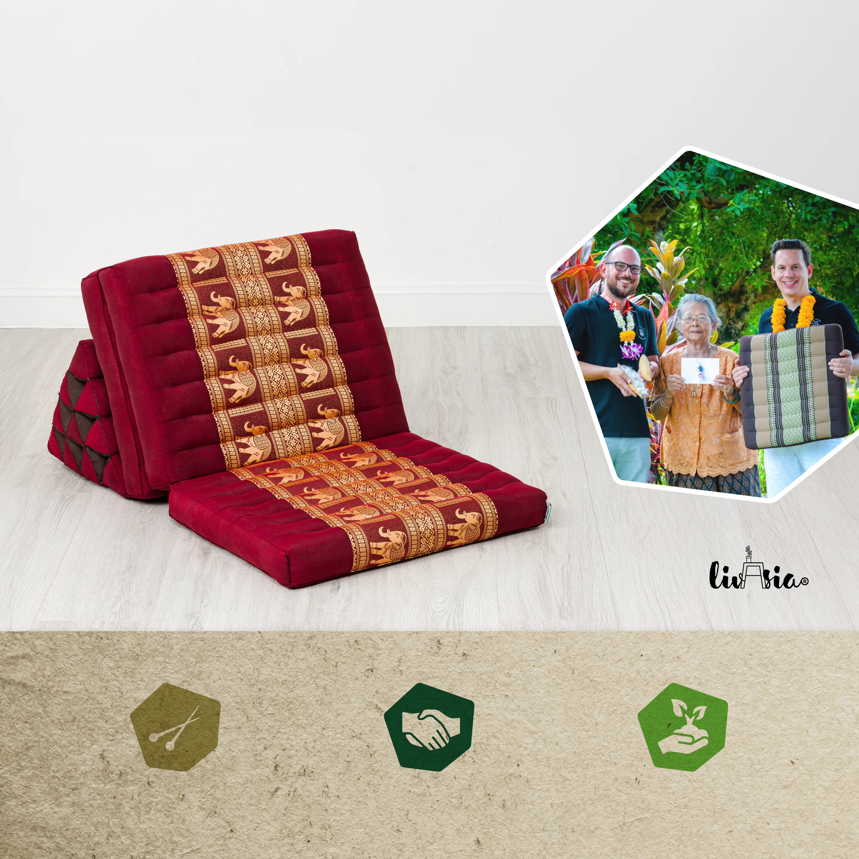Kapok Thai Cushion 3 Fold, Deluxe