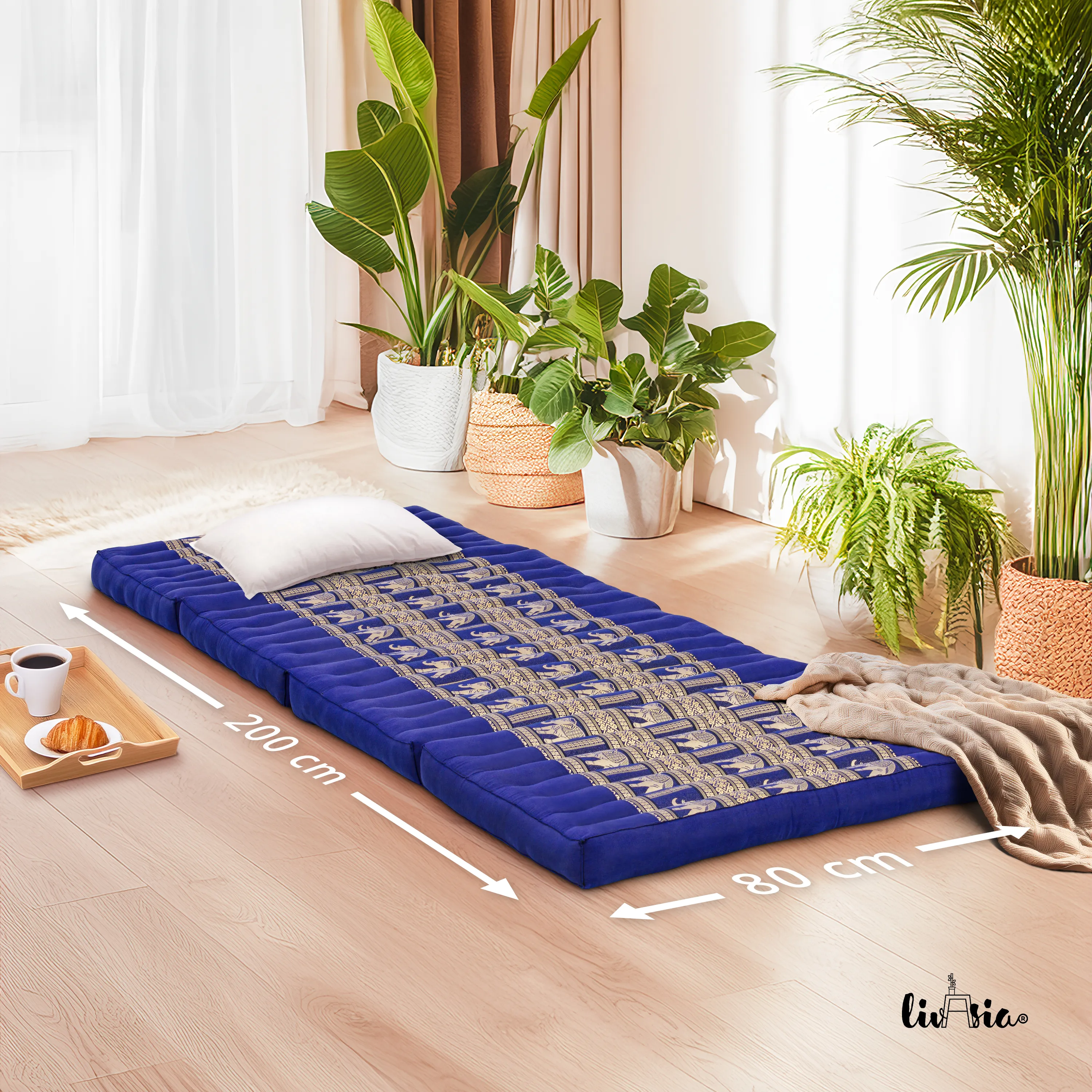 Kapok Folding Mattress, 80 cm wide, Deluxe