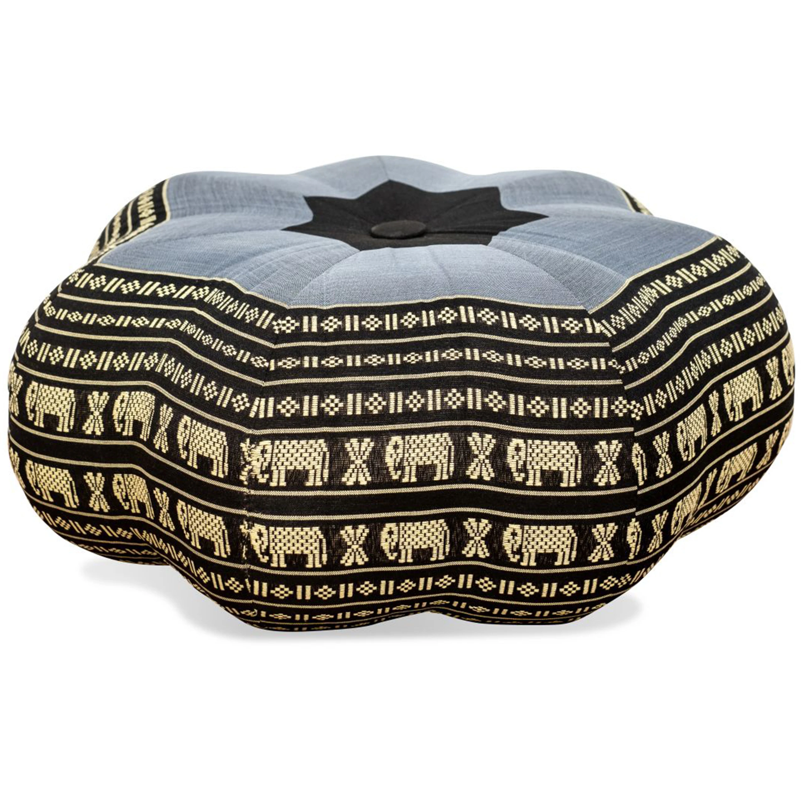 Zafu-grosser-Stern-blau-Elefanten-1_frei Kapok Zafu Cushion Star Large