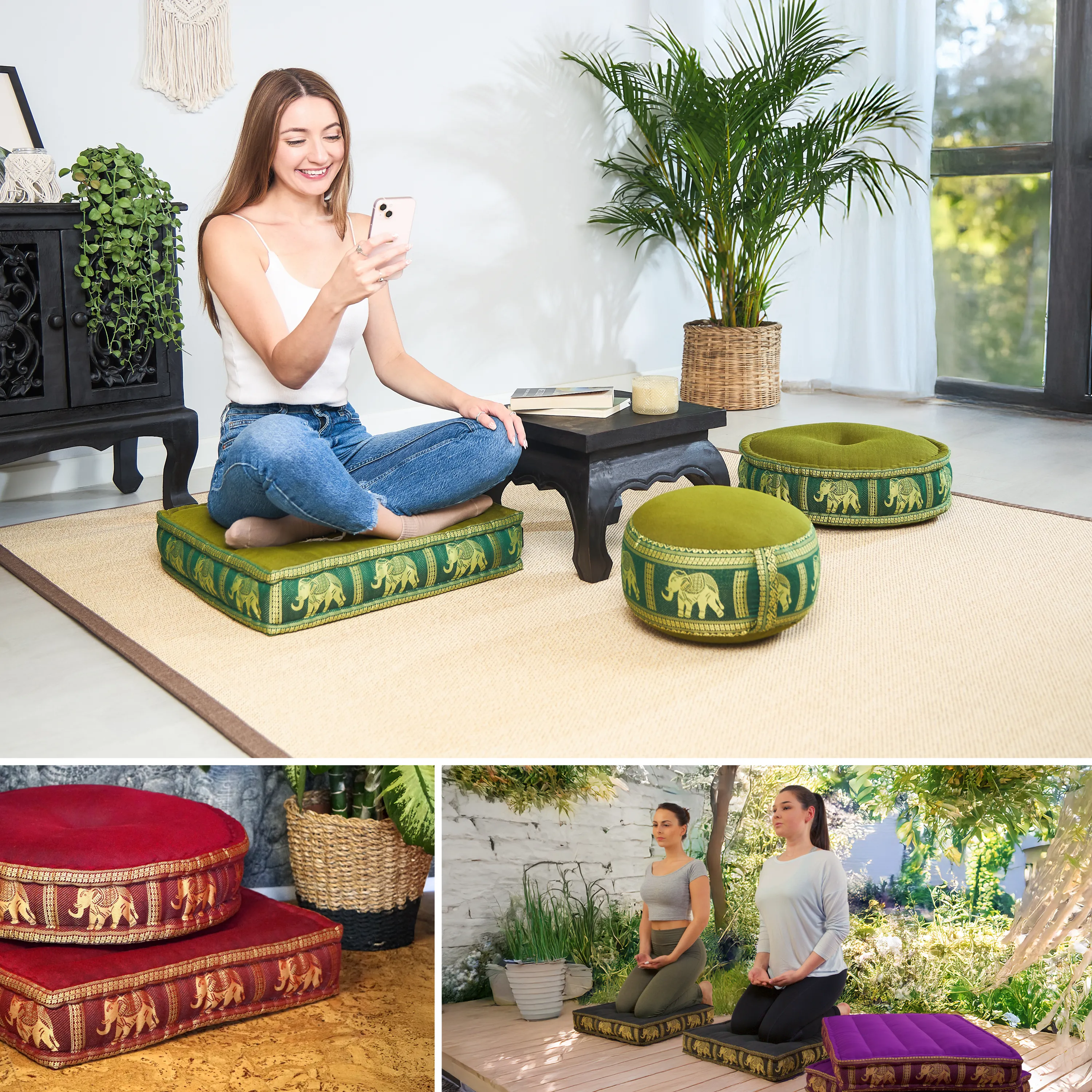 Kapok Floor Cushion, Deluxe