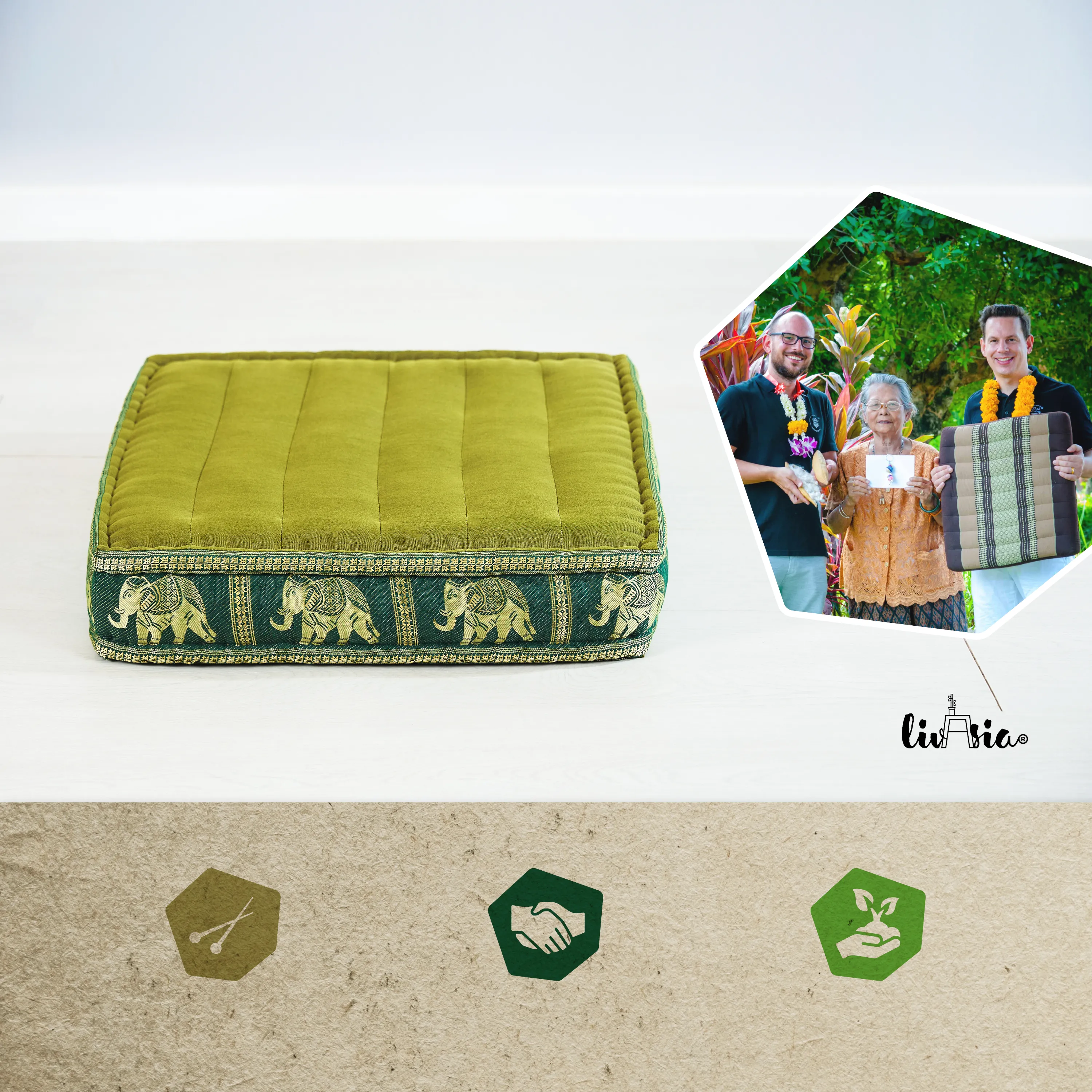 Kapok Floor Cushion, Deluxe
