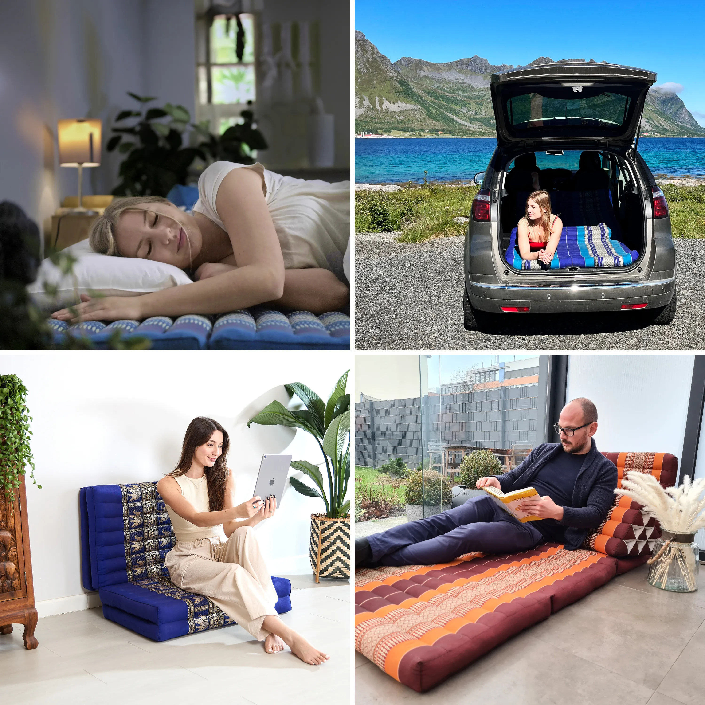 Kapok Folding Mattress, 80 cm wide, Deluxe