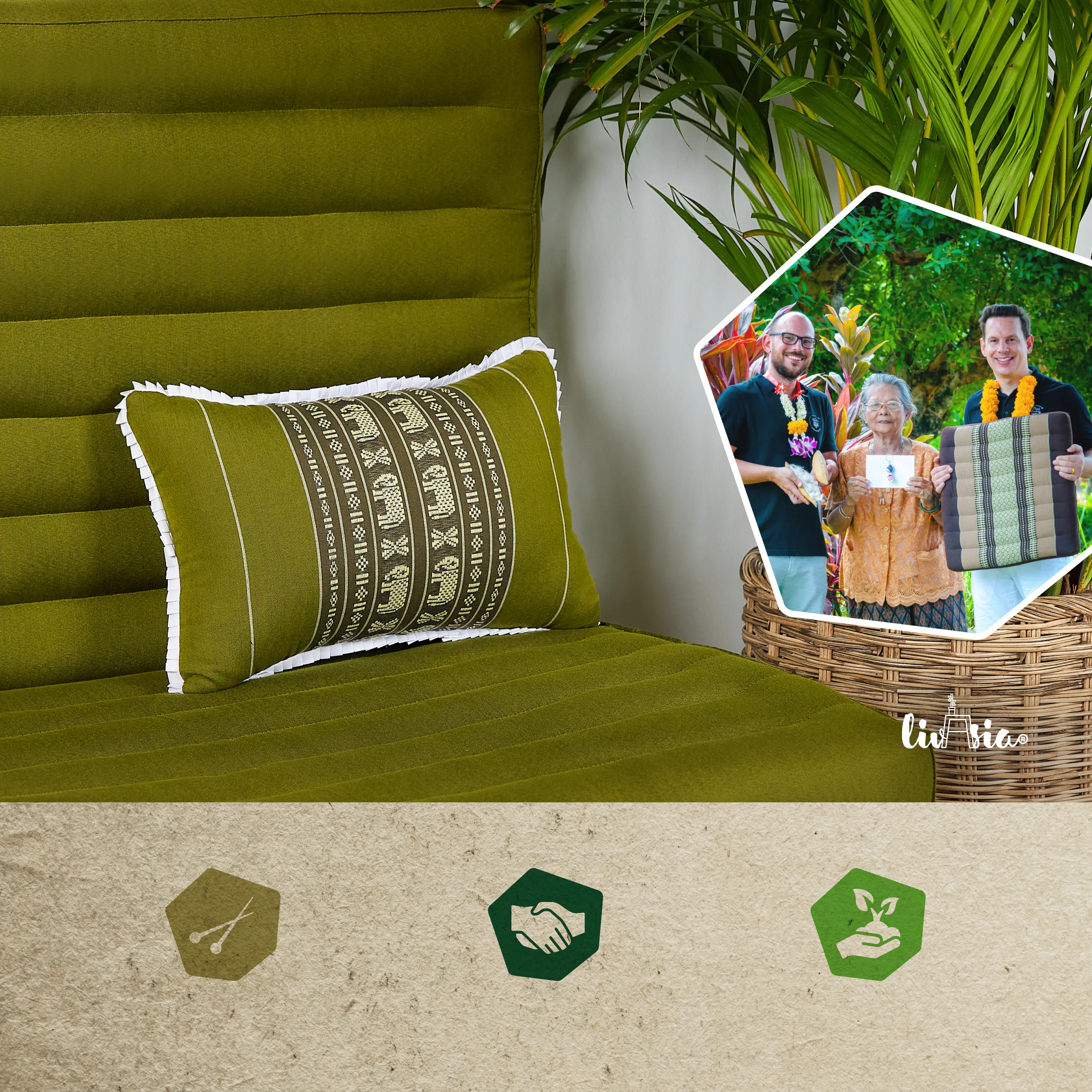 Kapok Throw Pillow