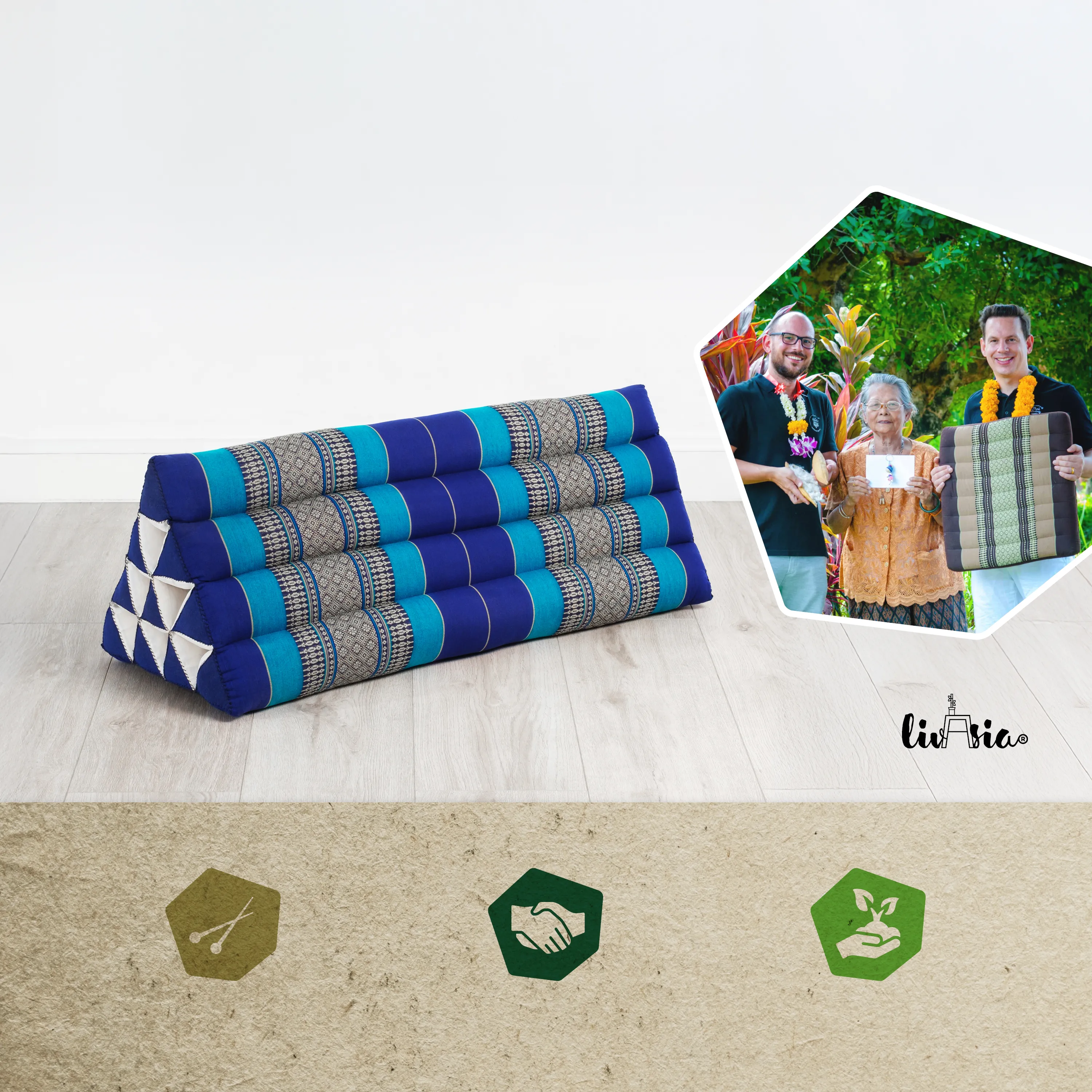 Kapok Triangle Cushion Wide