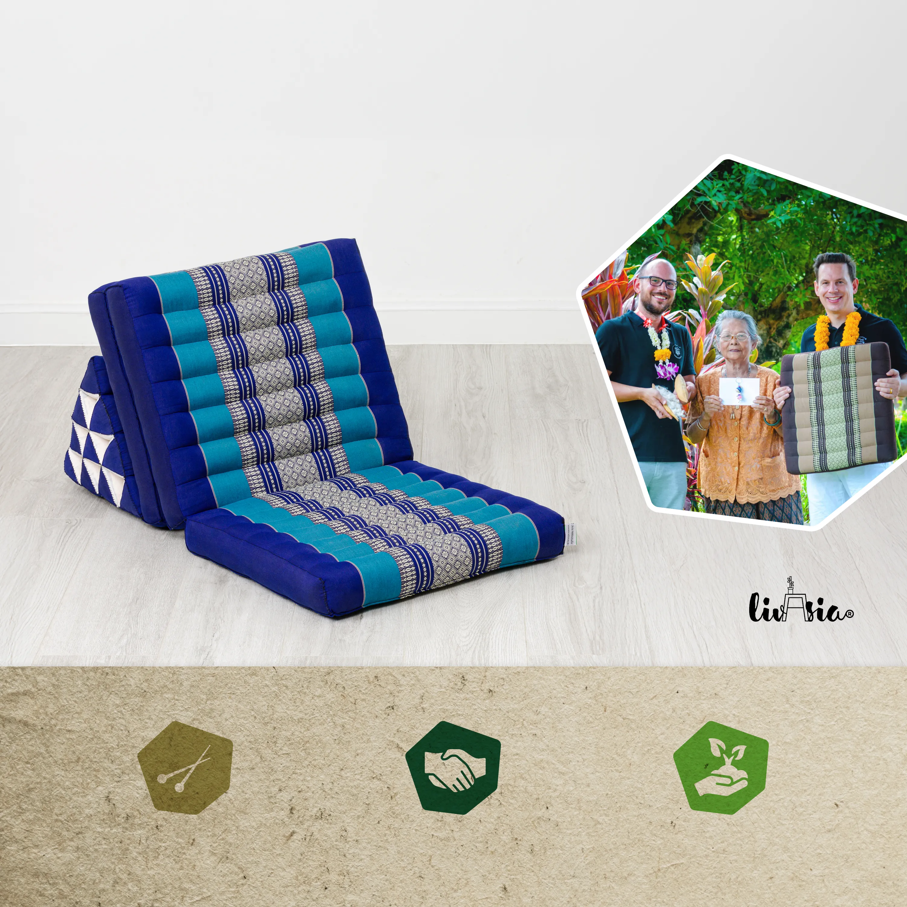 Kapok Thai Cushion 3 Fold, Classic