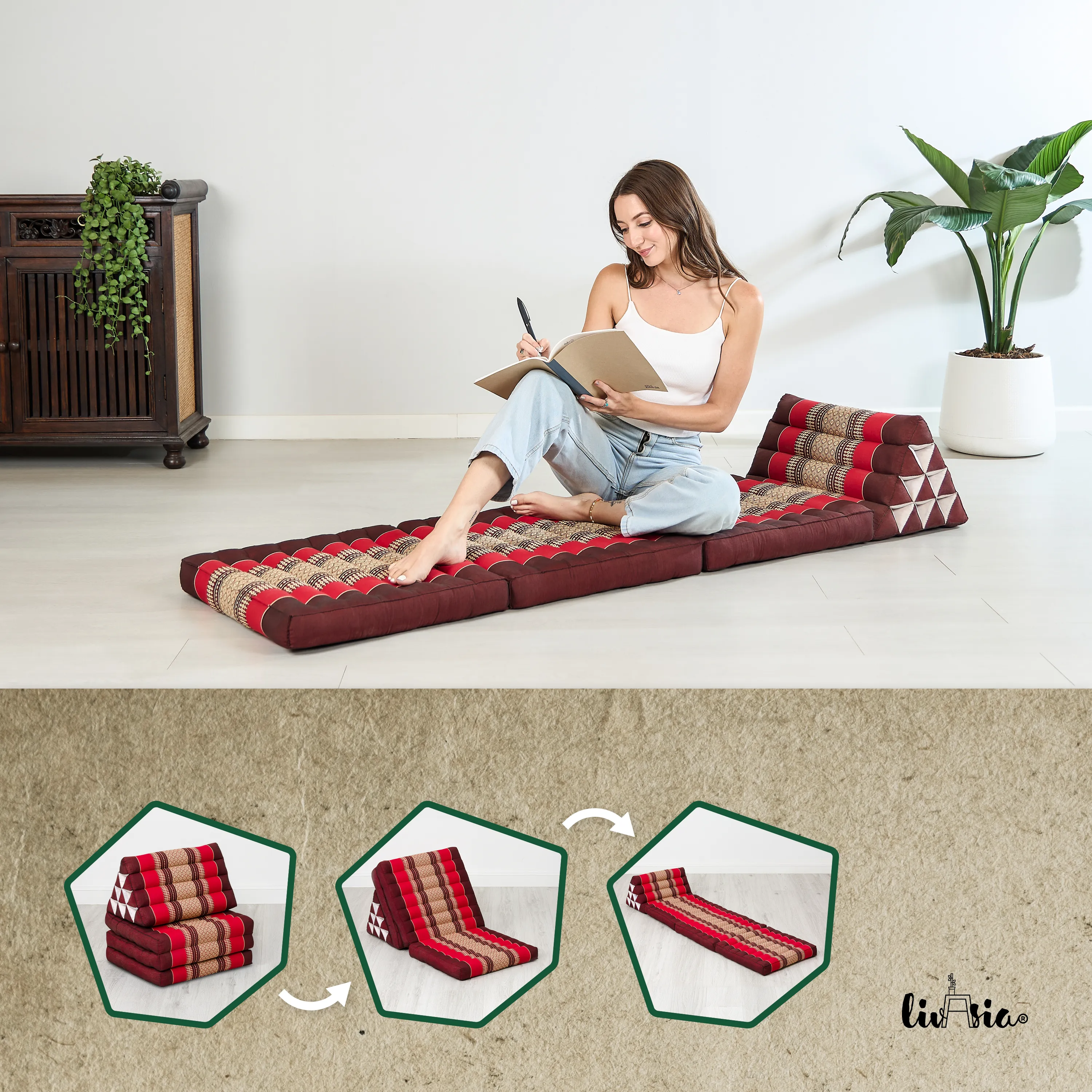 Kapok Thai Cushion 3 Fold, Classic