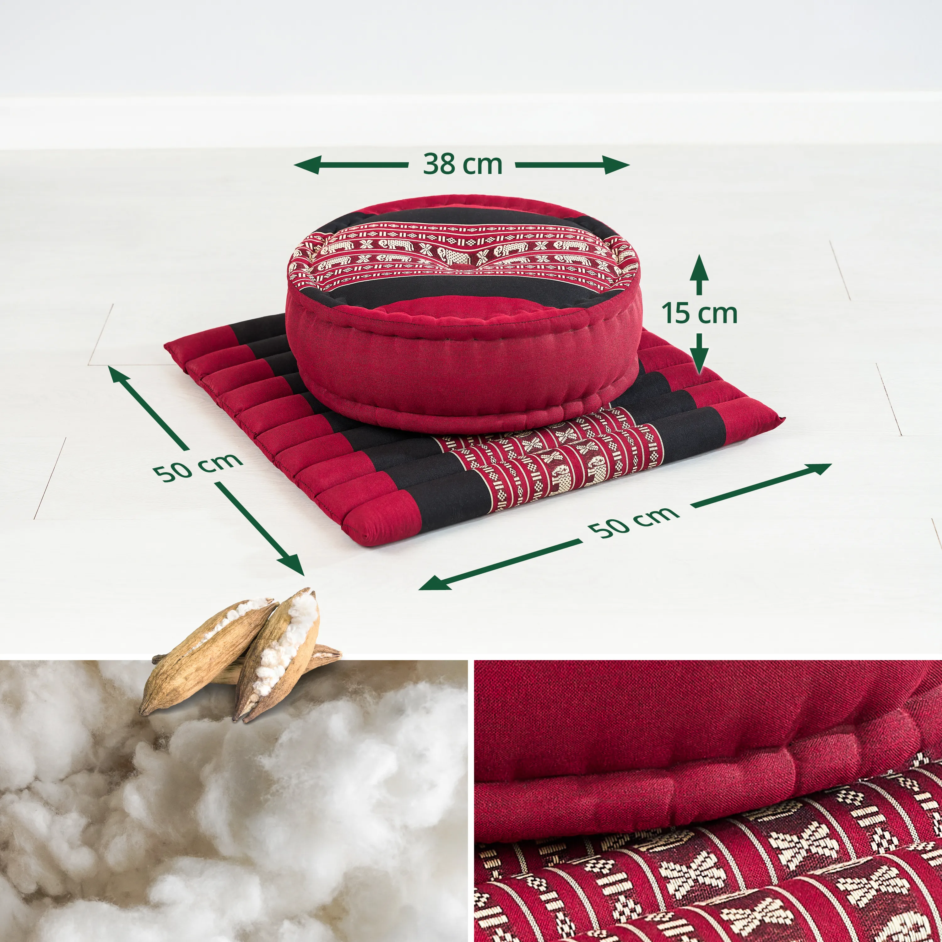 Kapok Meditation Cushion Set L
