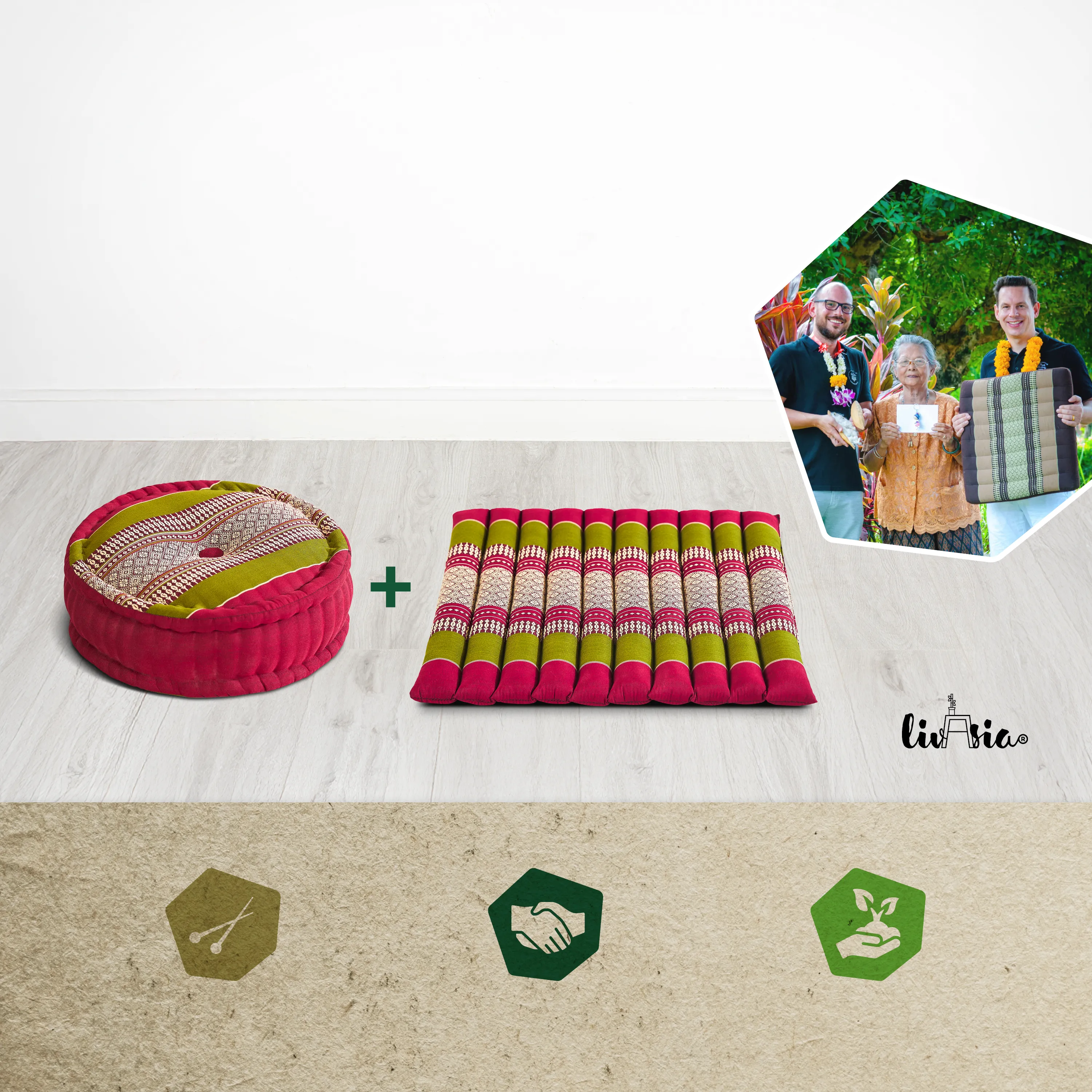 Kapok Meditation Cushion Set L