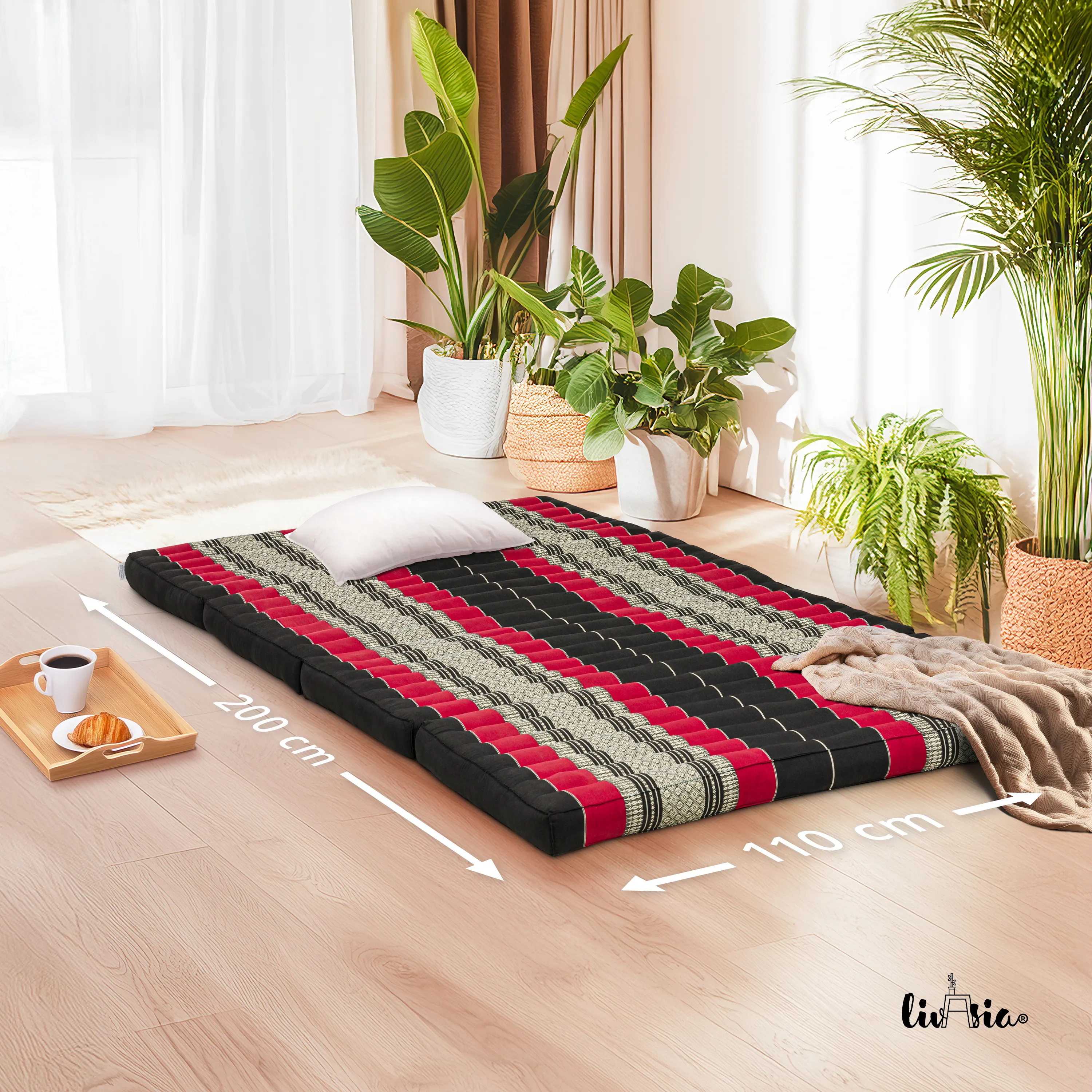 Kapok Folding Mattress, 110 cm wide, Classic