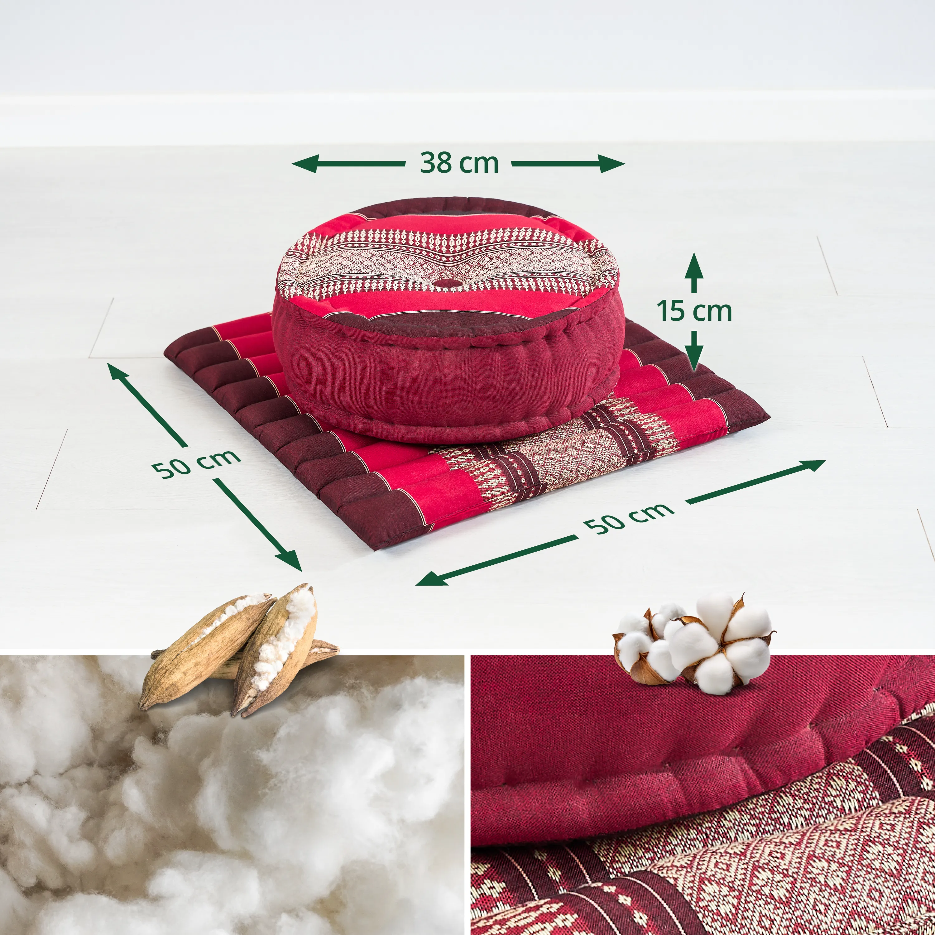 Kapok Meditation Cushion Set L