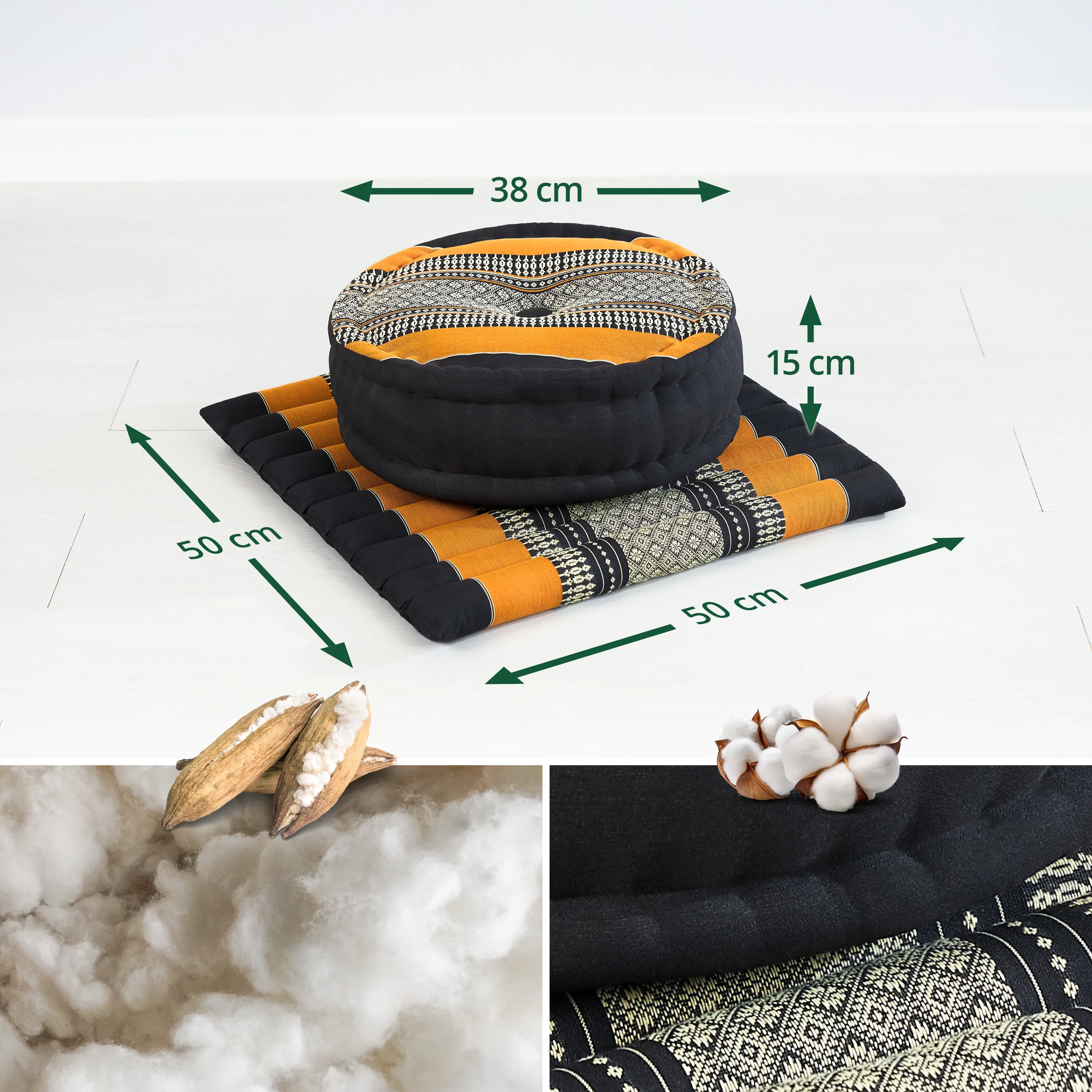 Kapok Meditation Cushion Set L