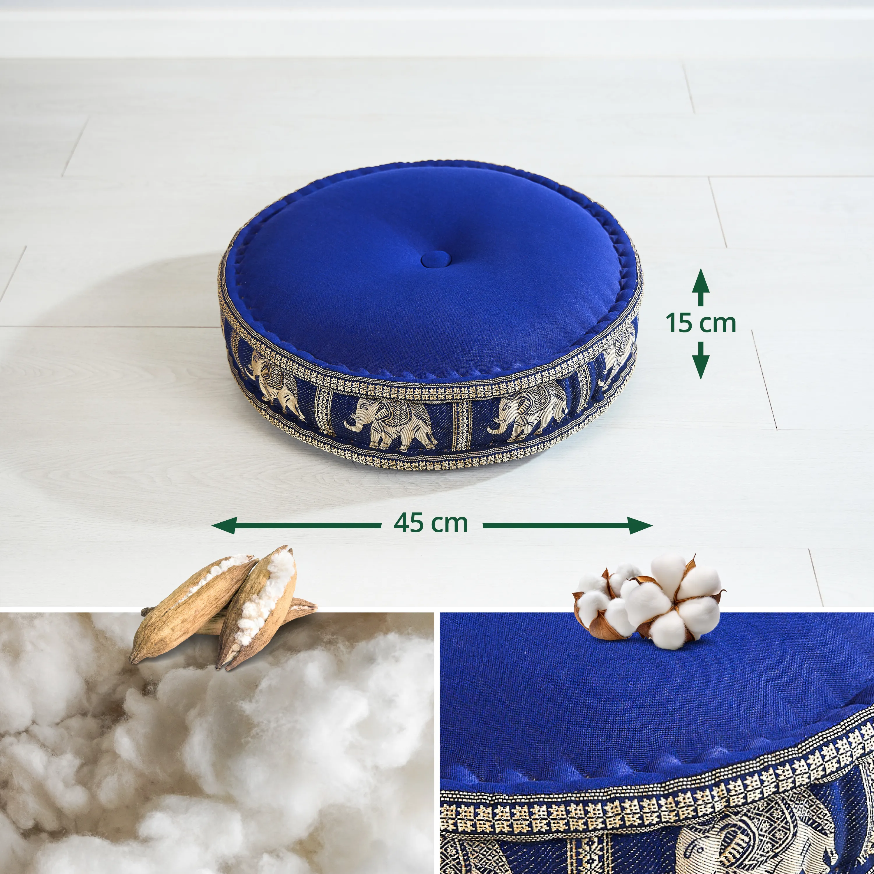 Kapok Zafu Cushion Large, Deluxe