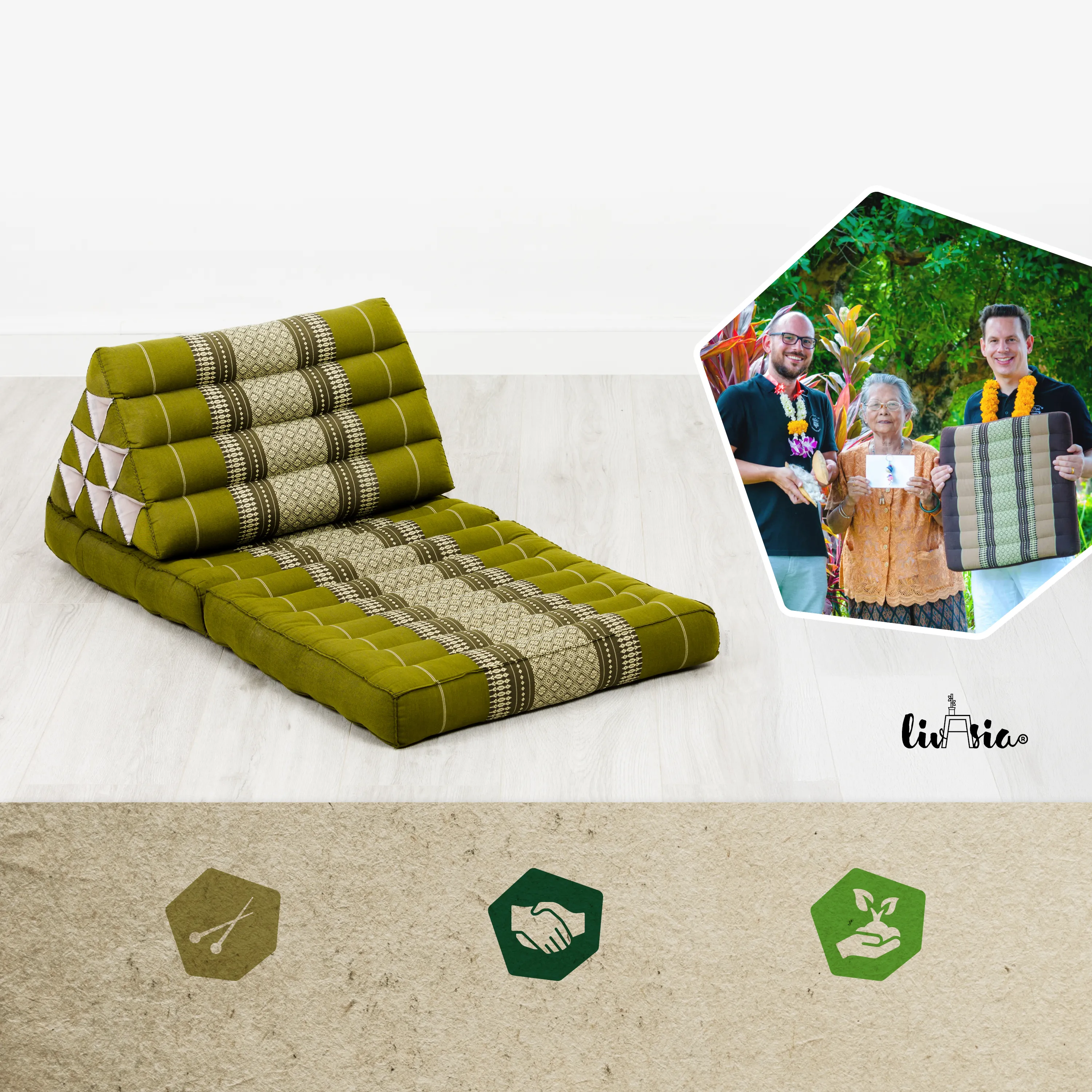 Kapok Thai Cushion 2 Fold