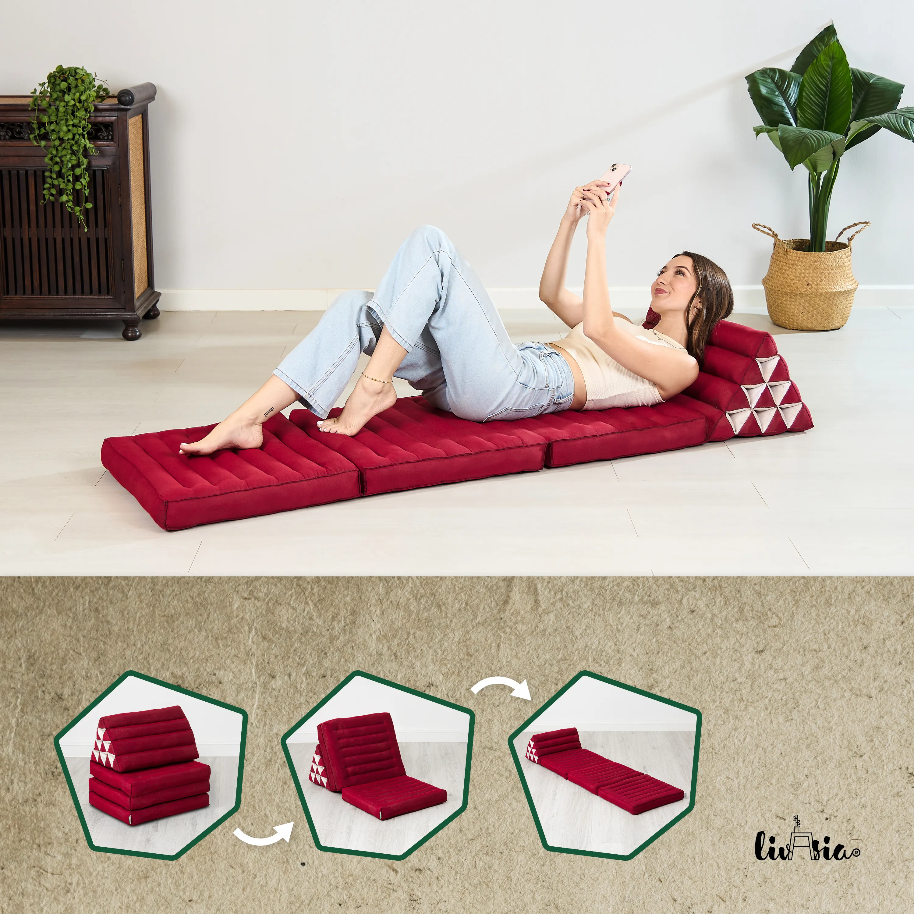 Kapok Thai Cushion 3 Fold, Basic