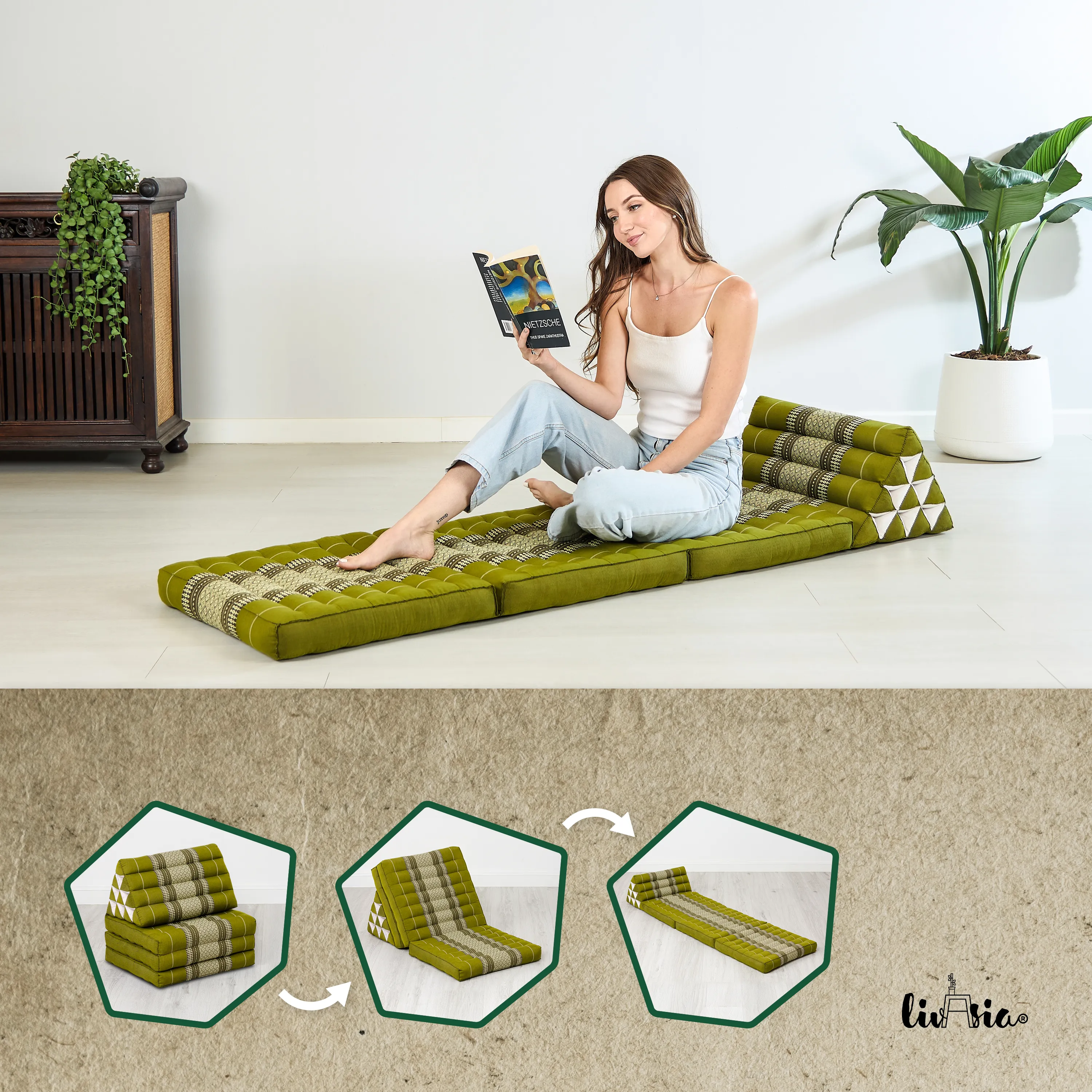 Kapok Thai Cushion 3 Fold, Classic