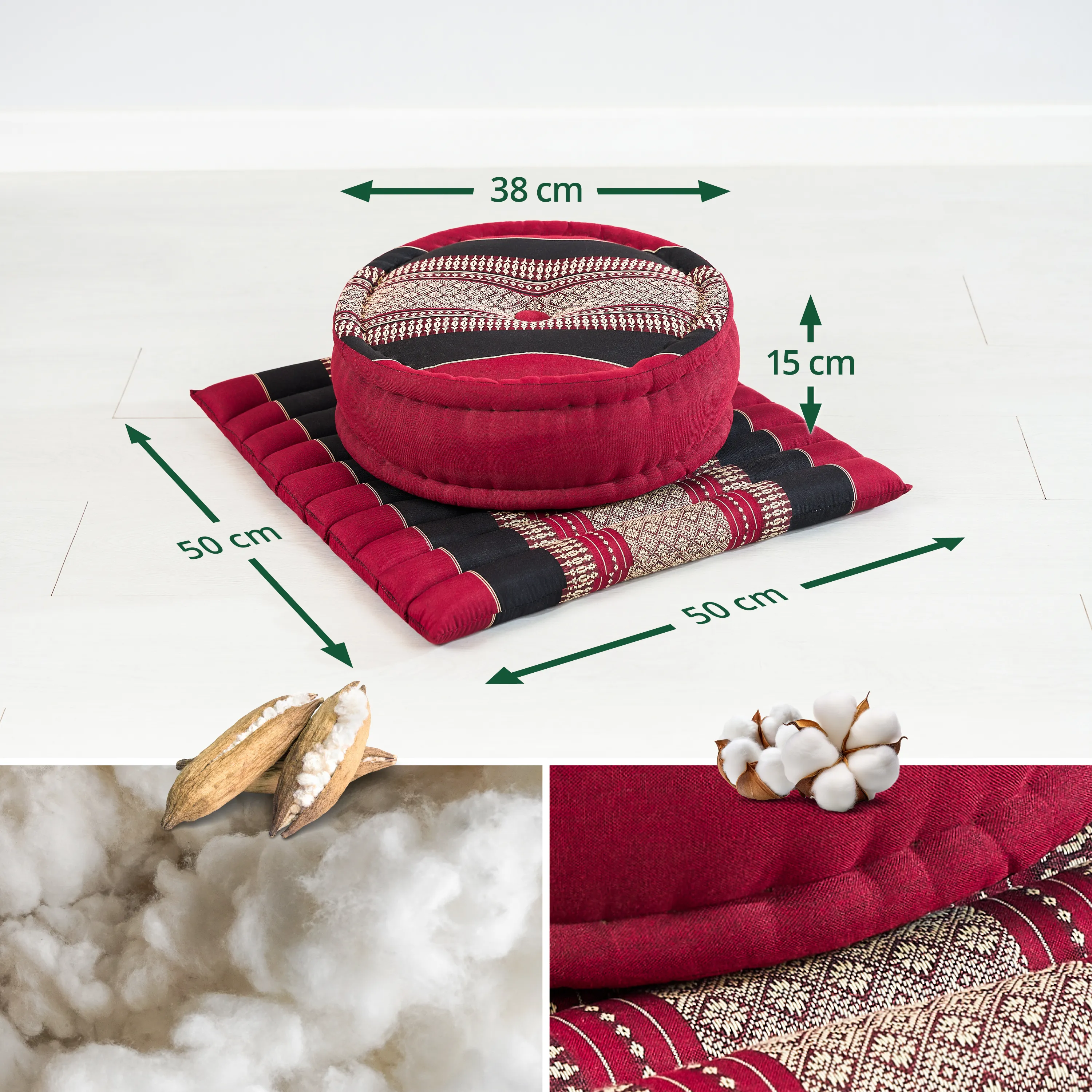 Kapok Meditation Cushion Set L