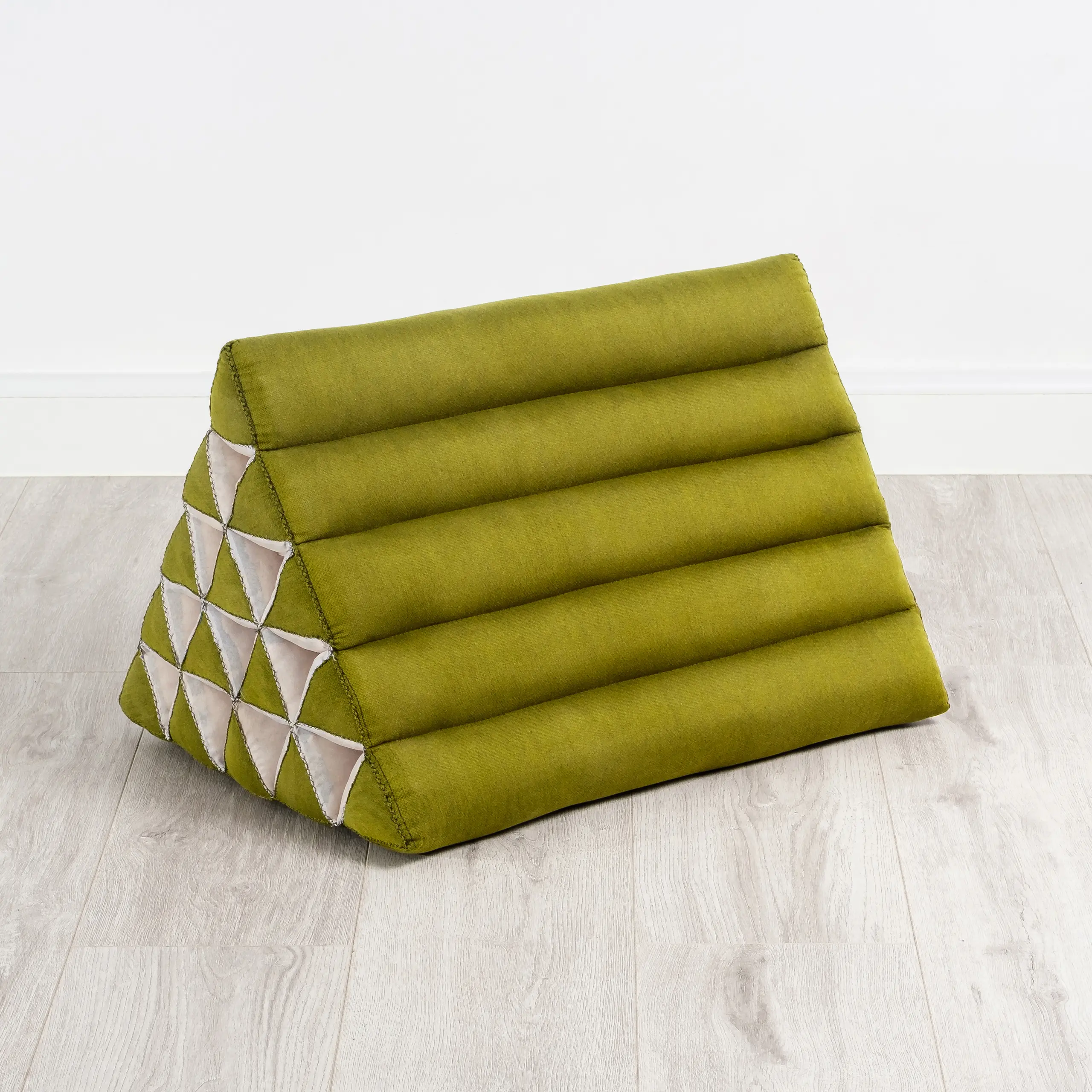 Coussin Triangle Thai XXL Vert - Remplissage Kapok, Dimensions 80x39x45 Cm - Pour Détente, Salon, Décoration Bohème - 8