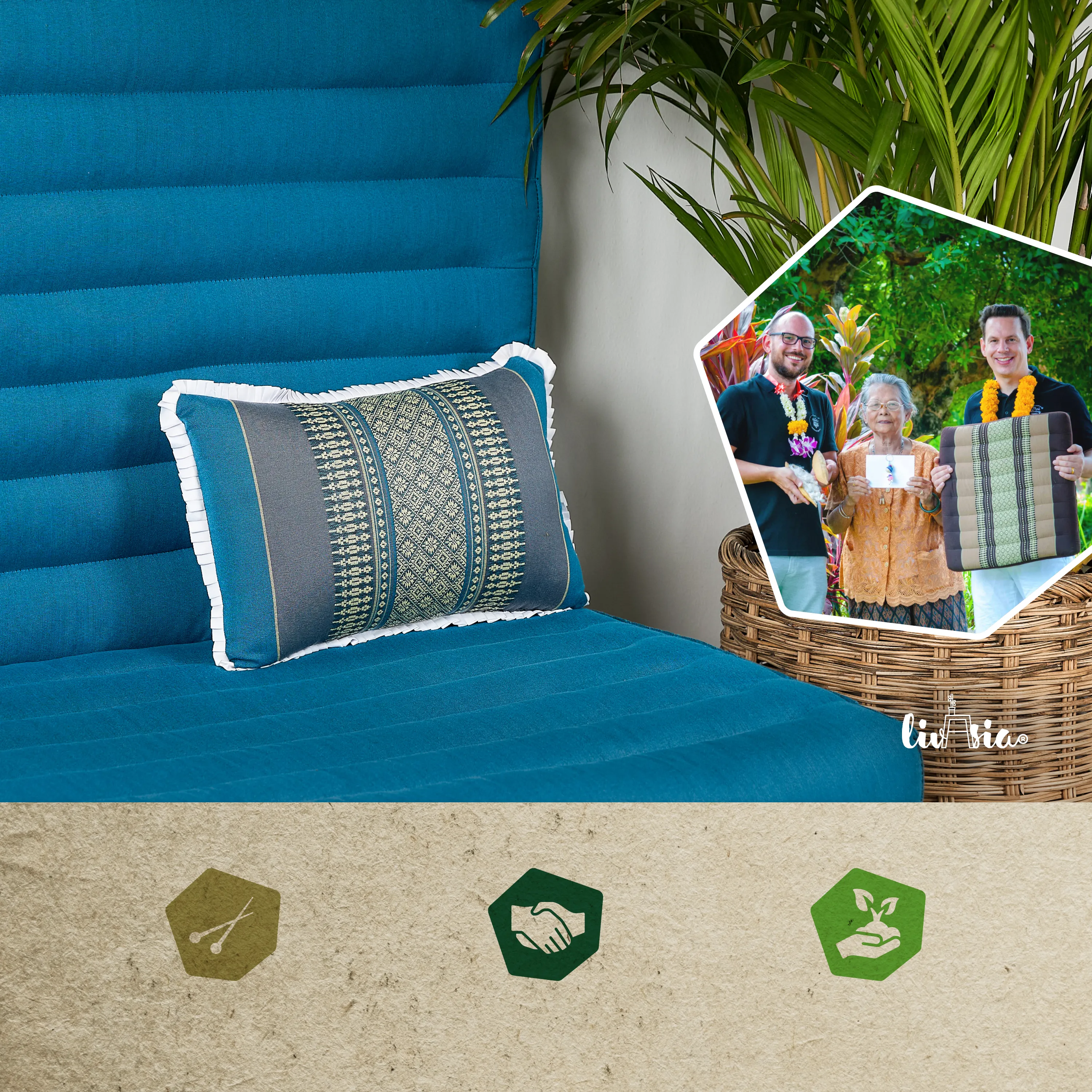 Kapok Throw Pillow