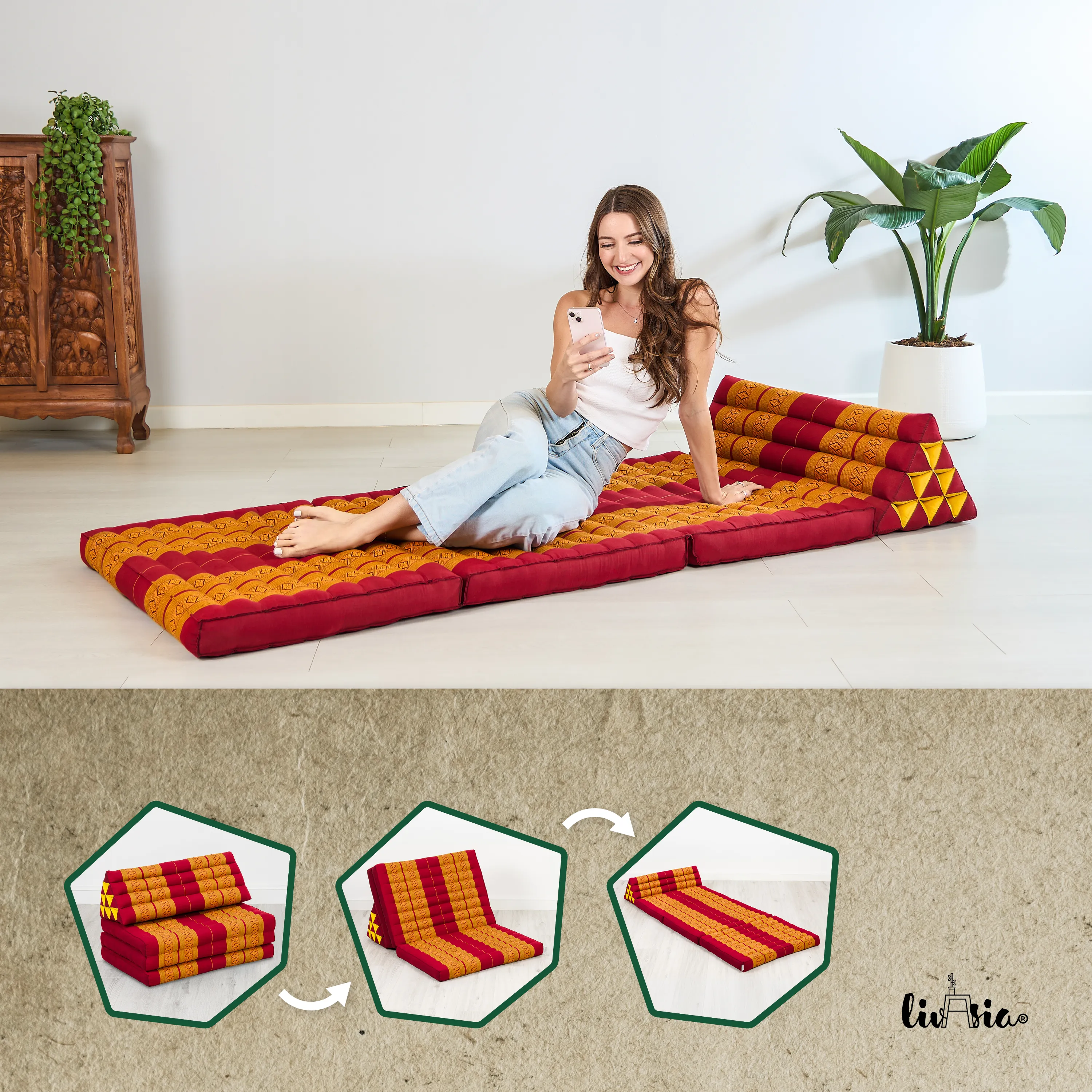 Kapok Thai Cushion XXL Wide