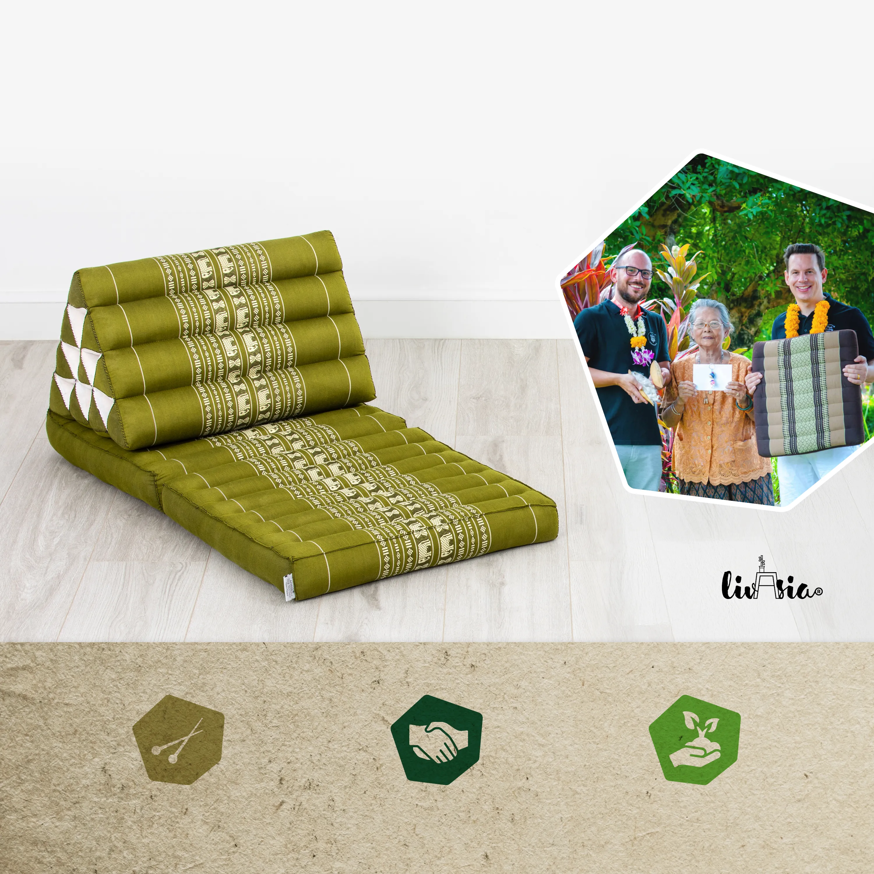 Kapok Thai Cushion 2 Fold