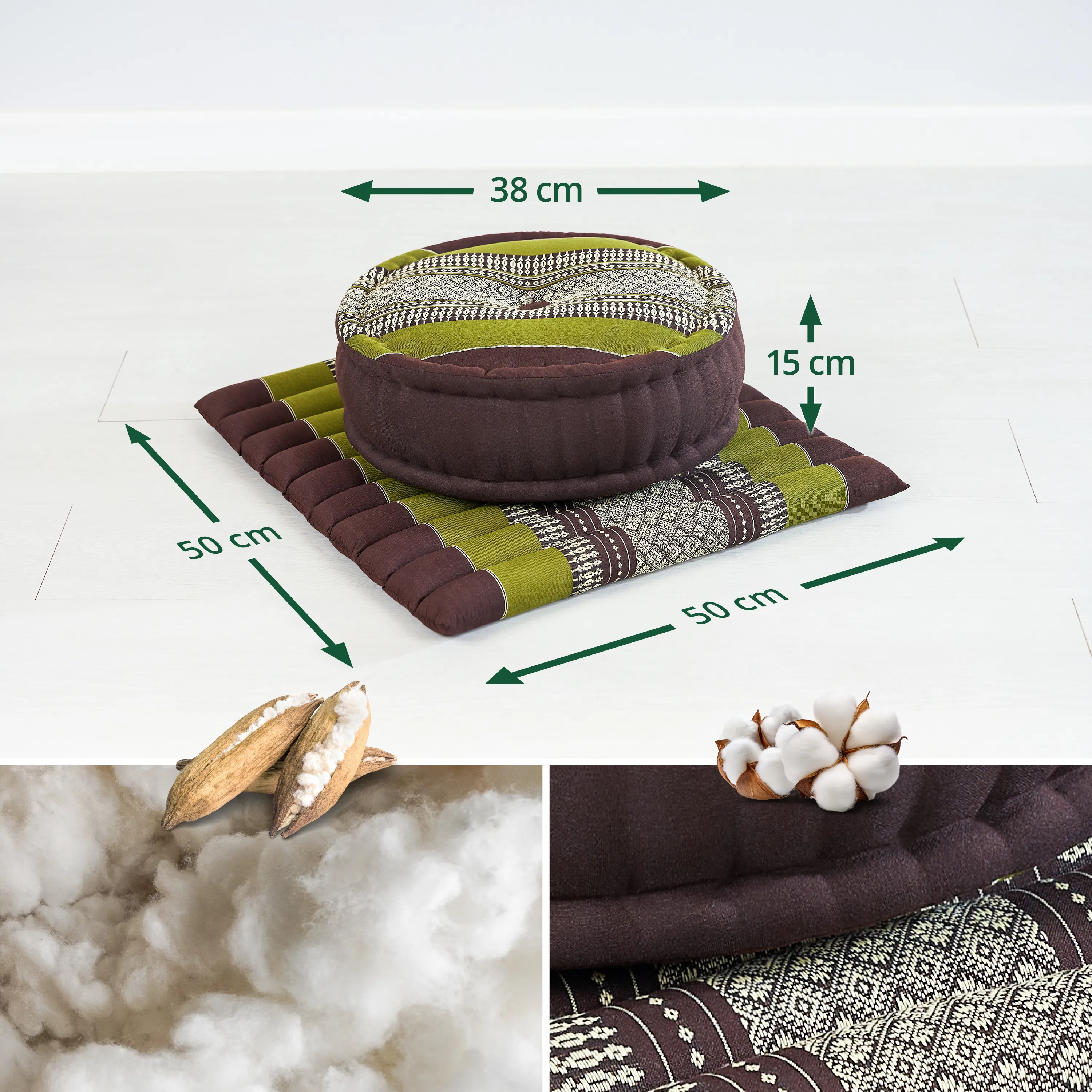 Kapok Meditation Cushion Set L