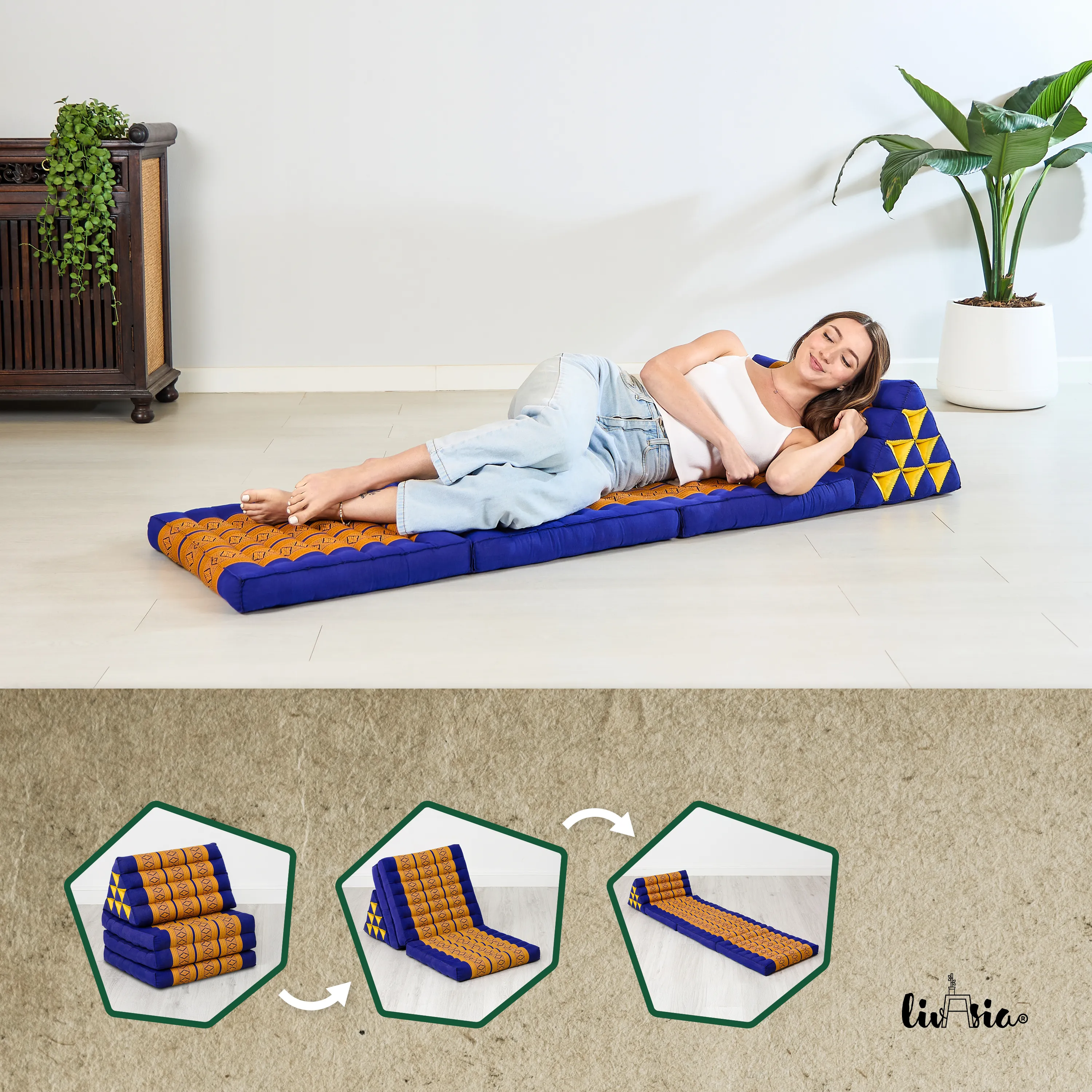 Kapok Thai Cushion 3 Fold, Classic