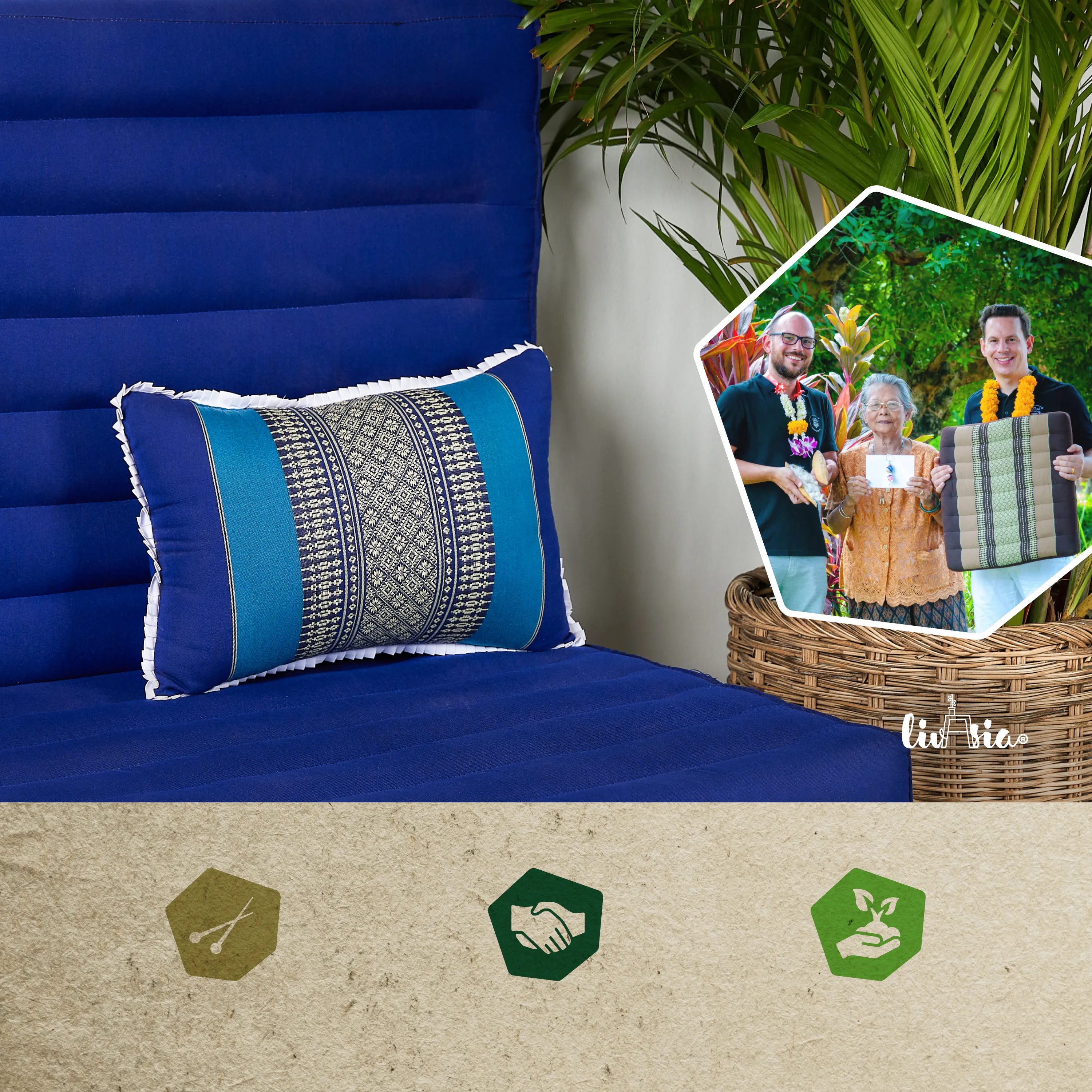 Kapok Throw Pillow