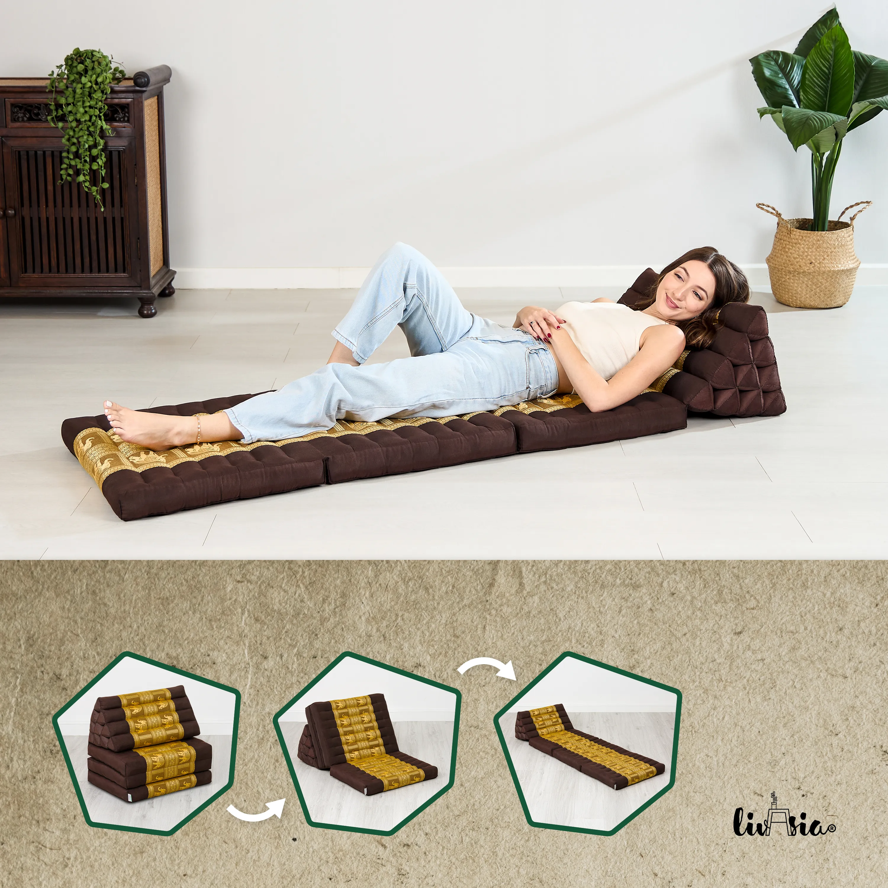 Kapok Thai Cushion 3 Fold, Deluxe