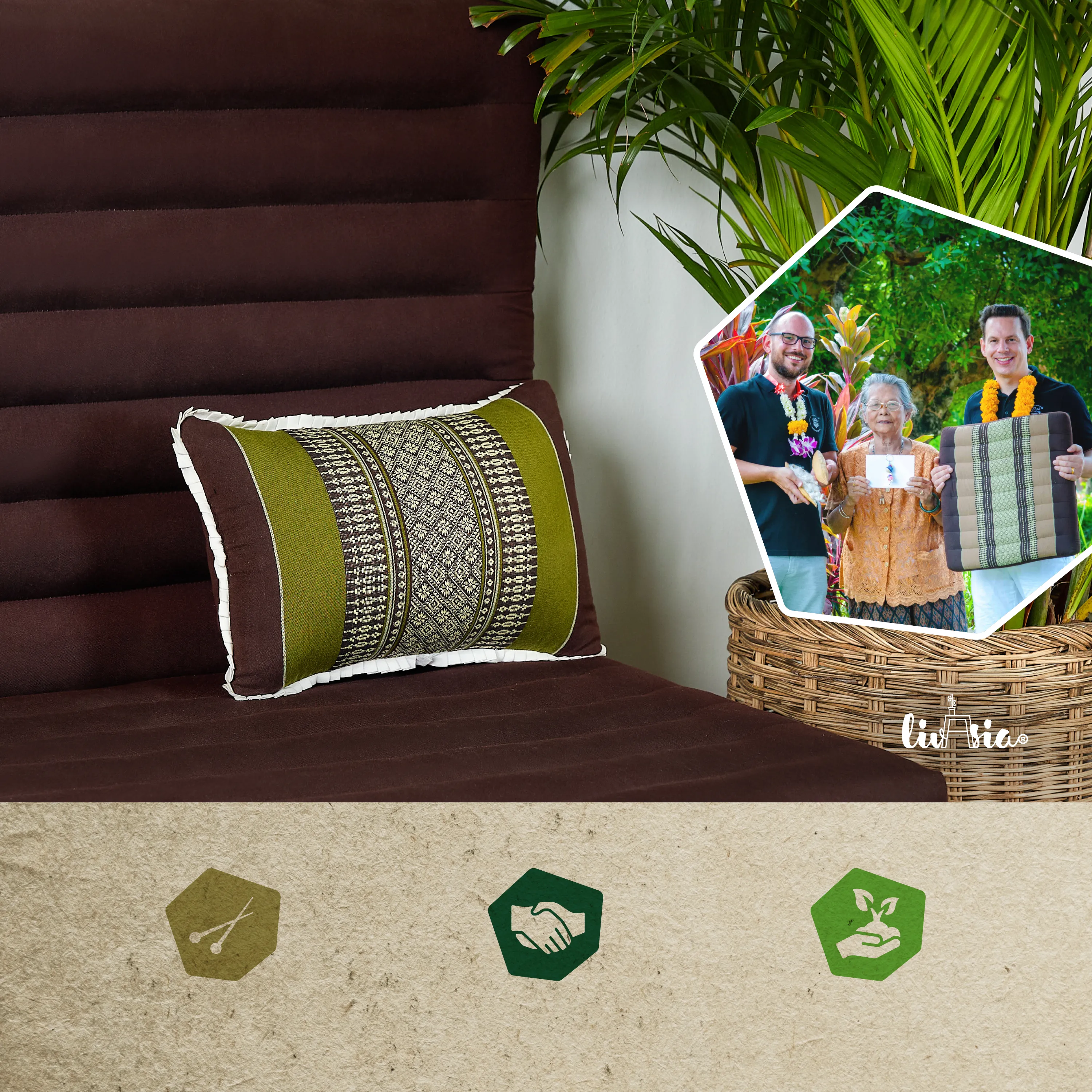 Kapok Throw Pillow