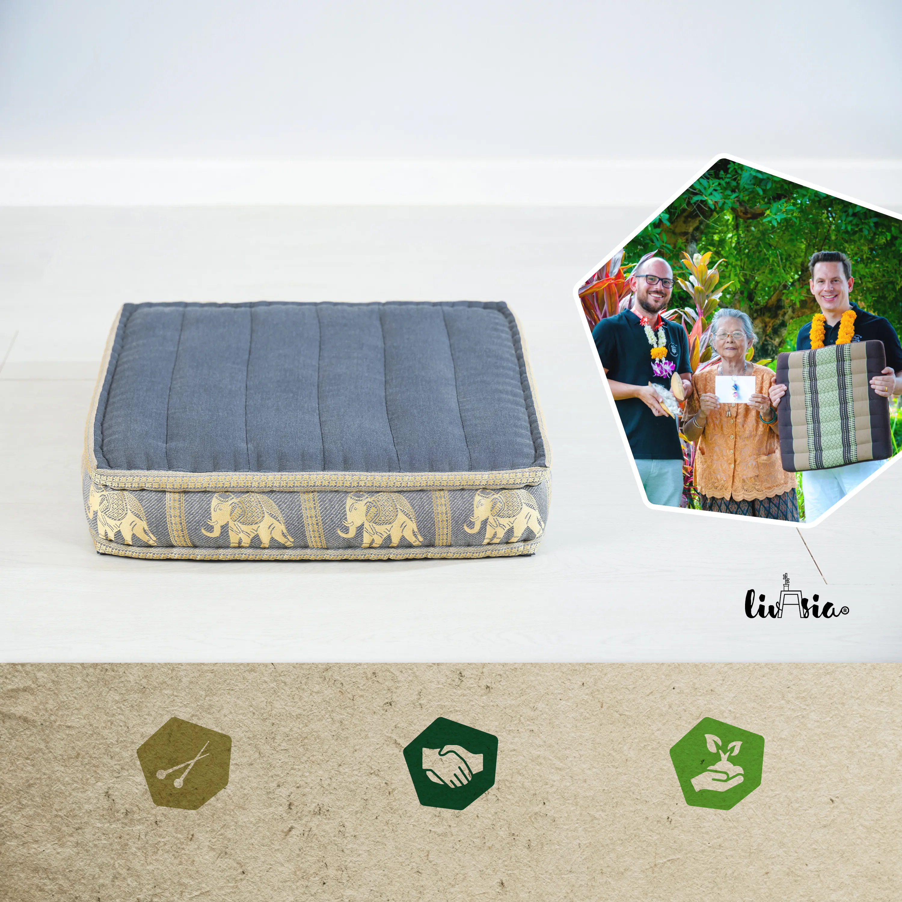 Kapok Floor Cushion, Deluxe