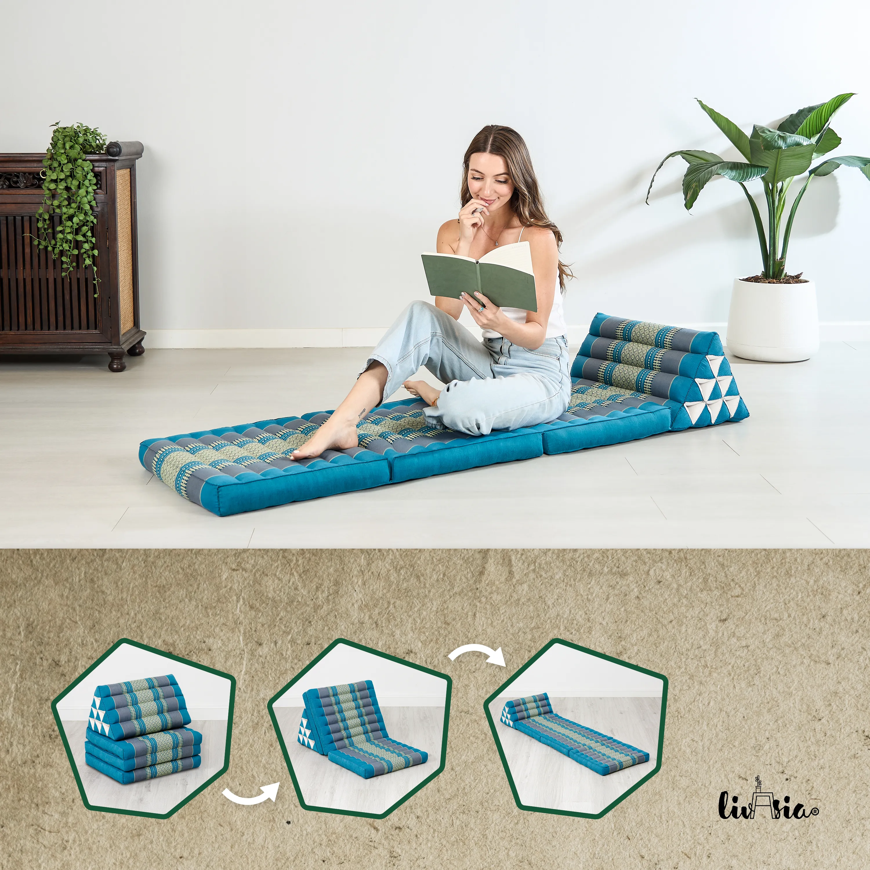 Kapok Thai Cushion 3 Fold, Classic
