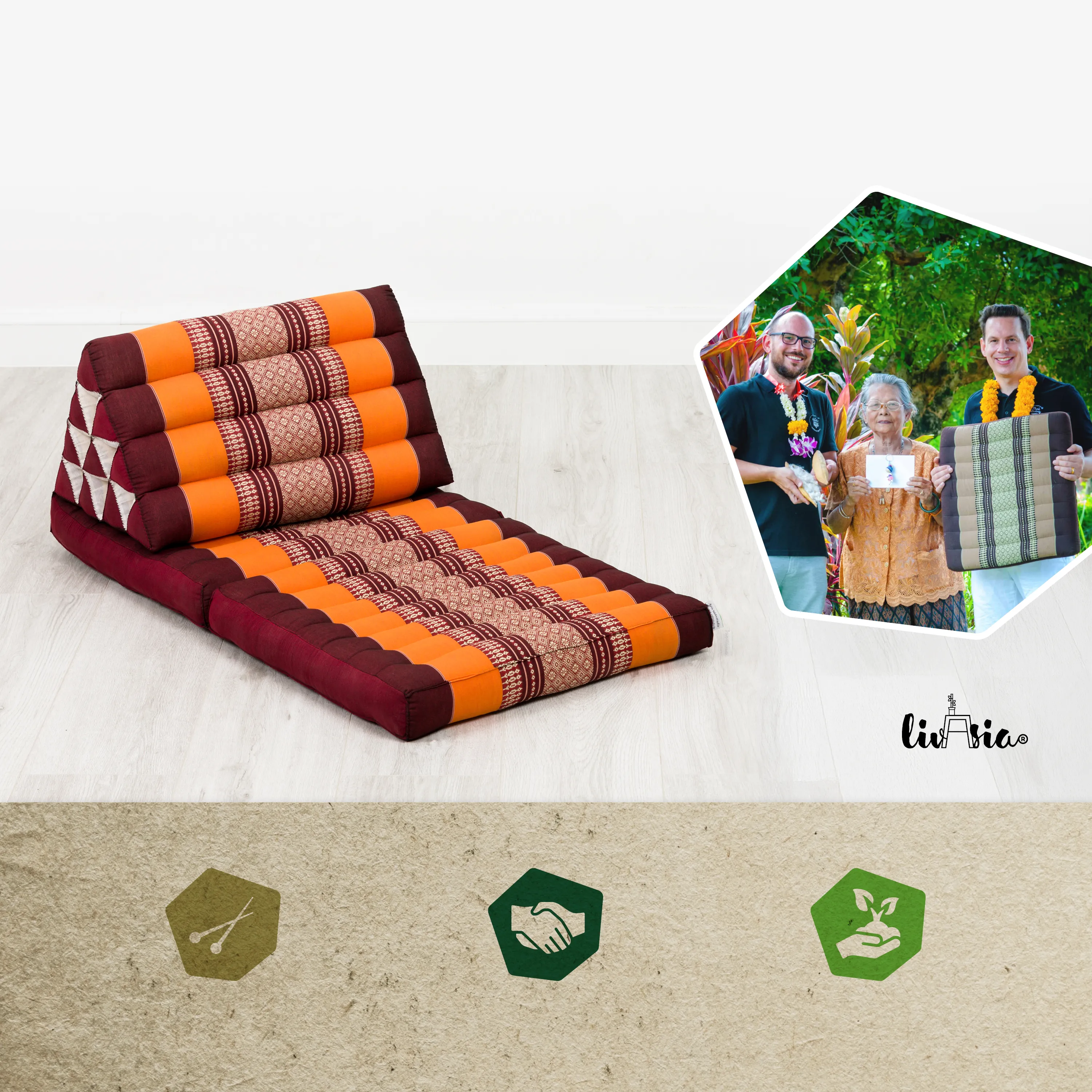 Kapok Thai Cushion 2 Fold