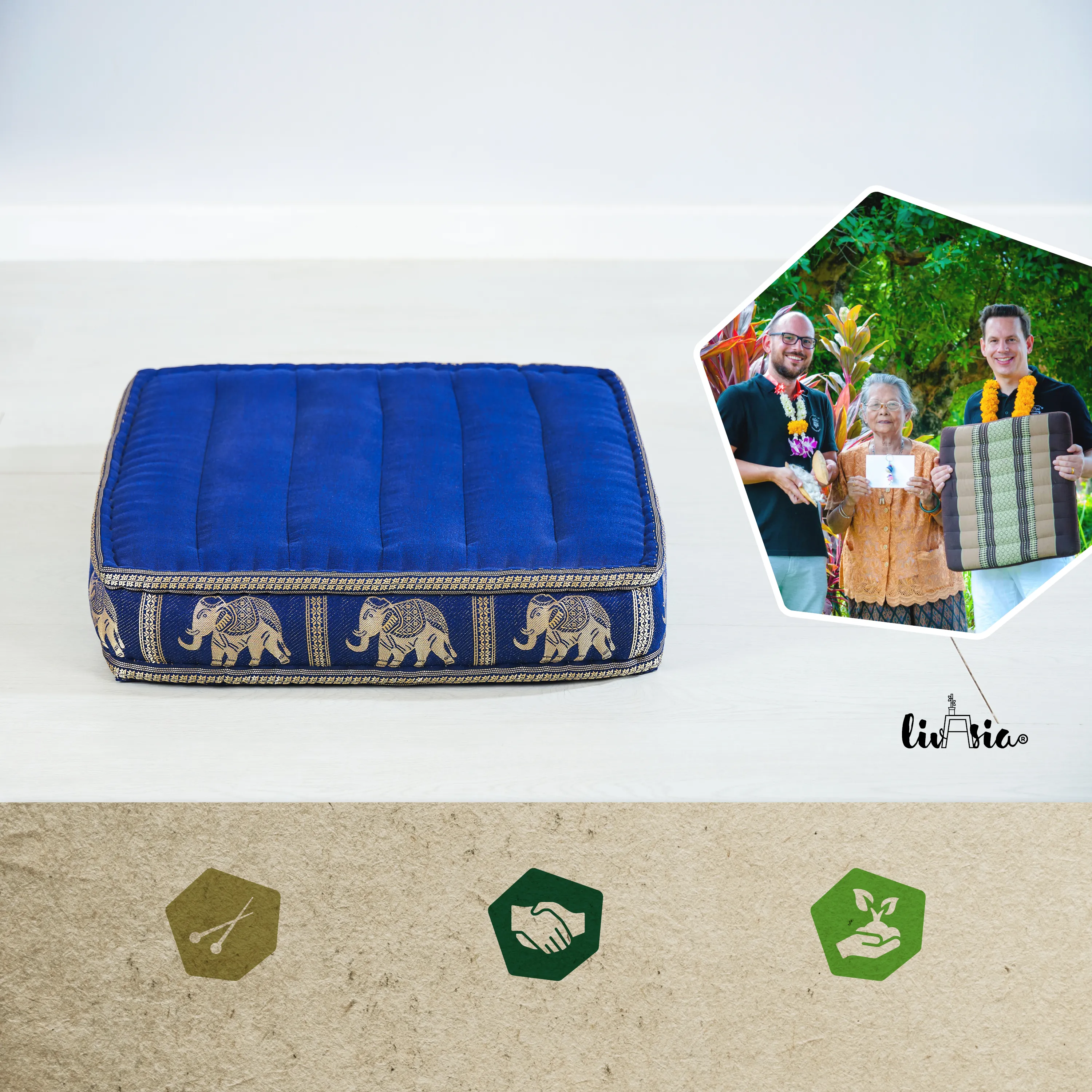 Kapok Floor Cushion, Deluxe