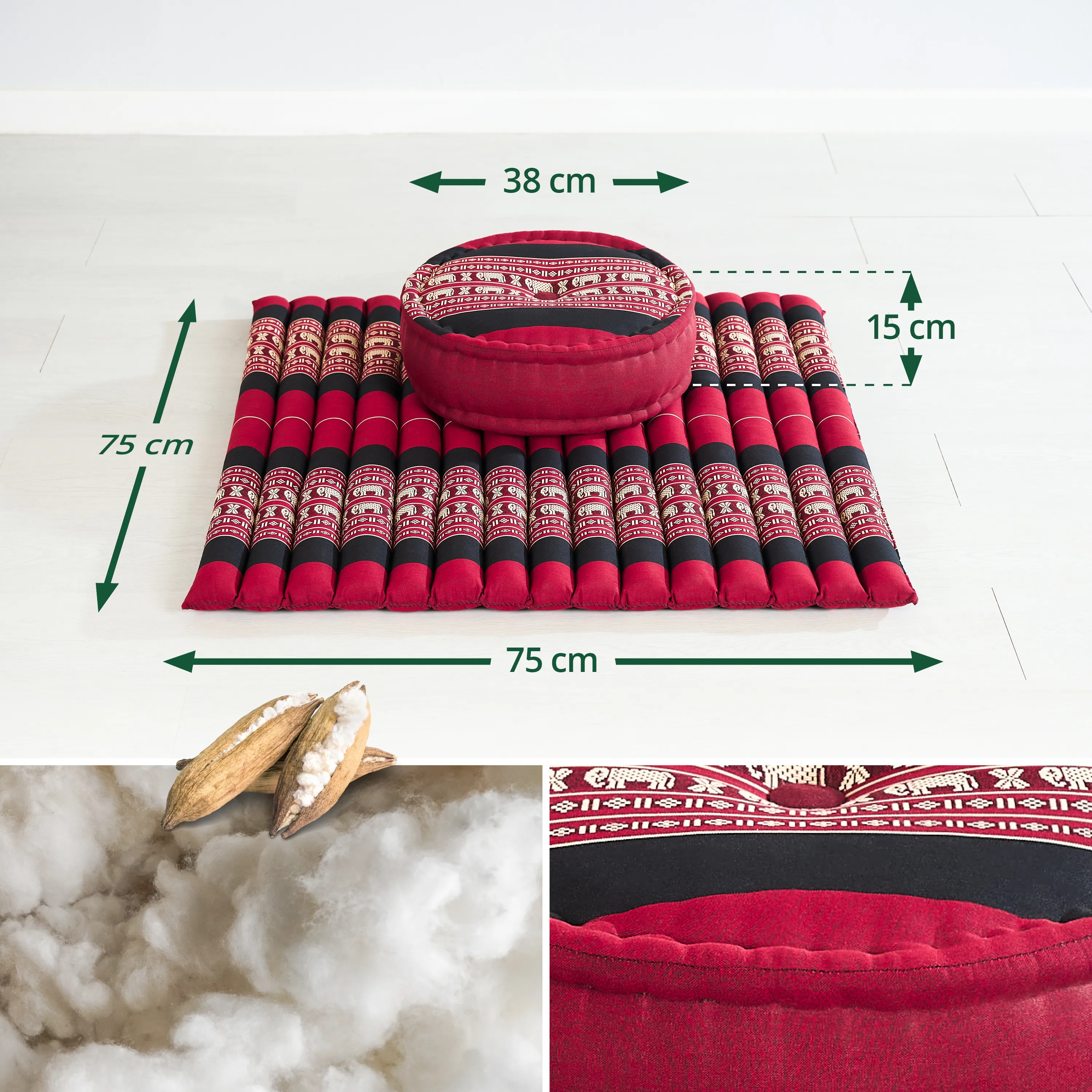Kapok Meditation Cushion Set XL