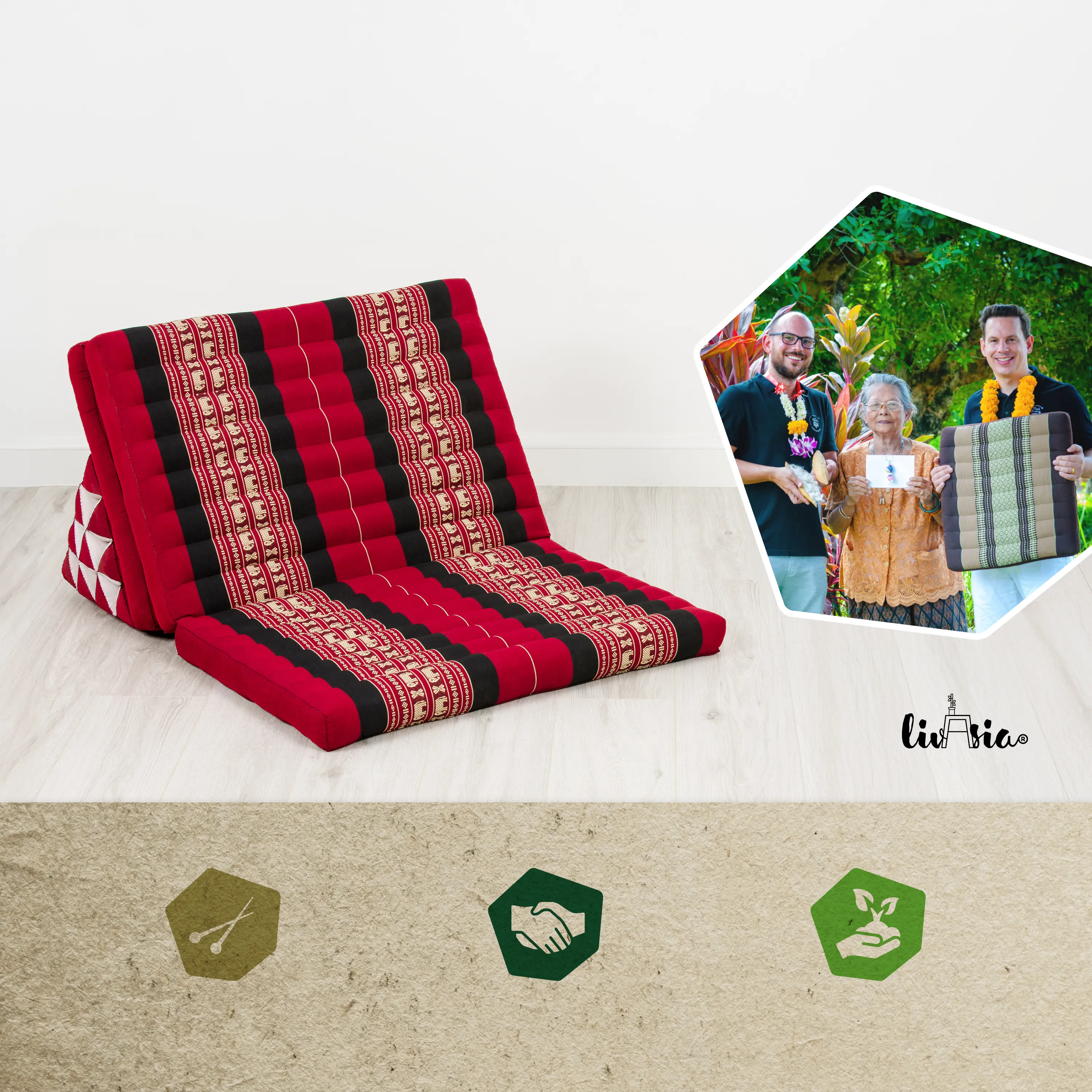 Kapok Thai Cushion XXL Wide