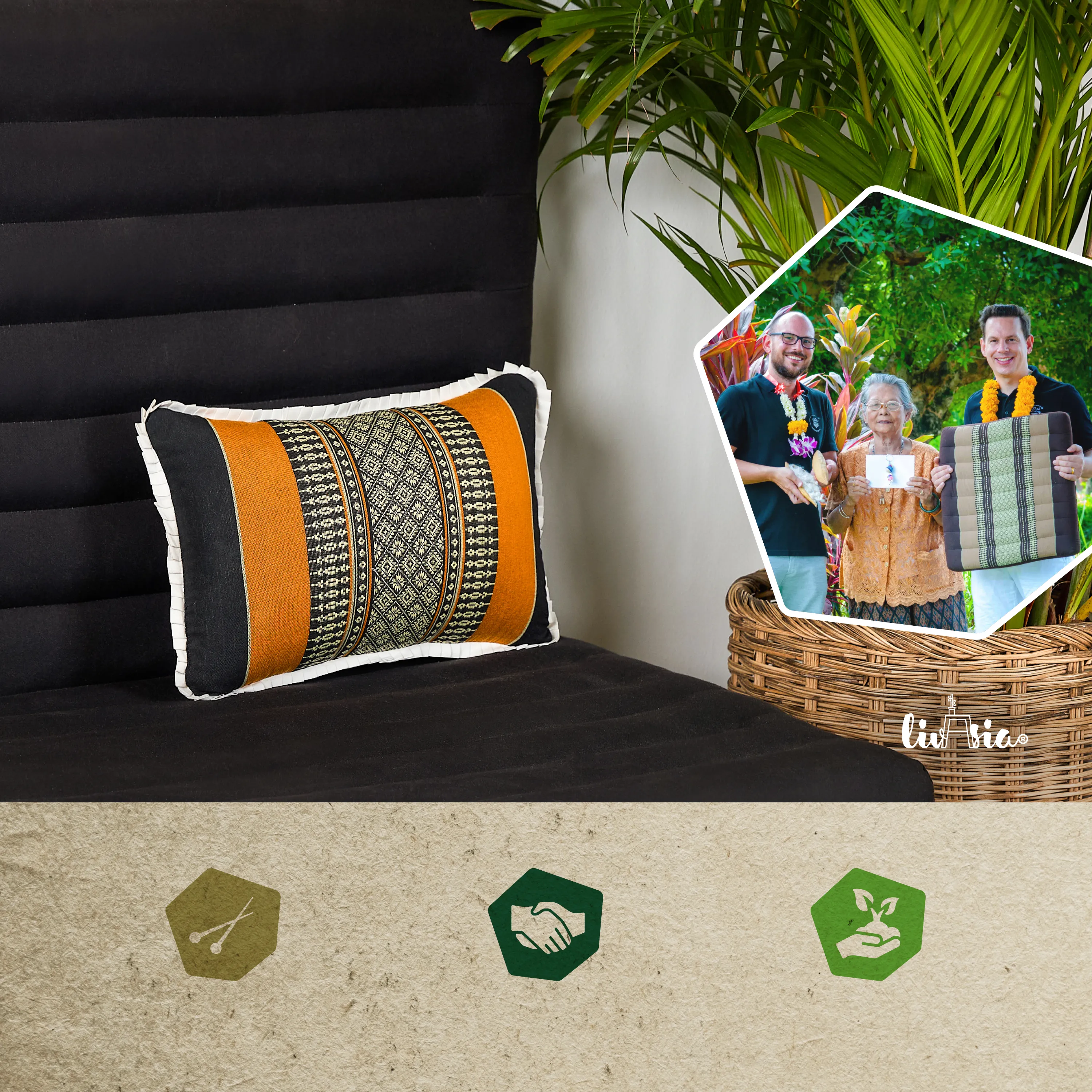 Kapok Throw Pillow