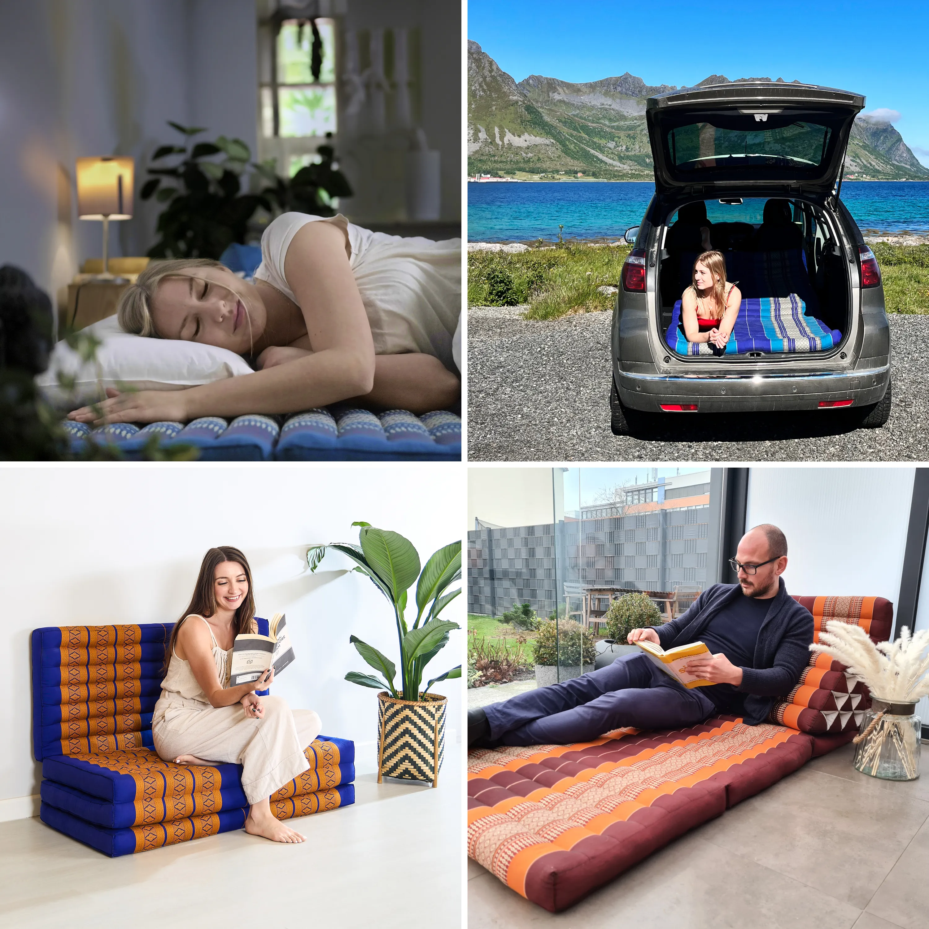 Kapok Folding Mattress, 110 cm wide, Classic