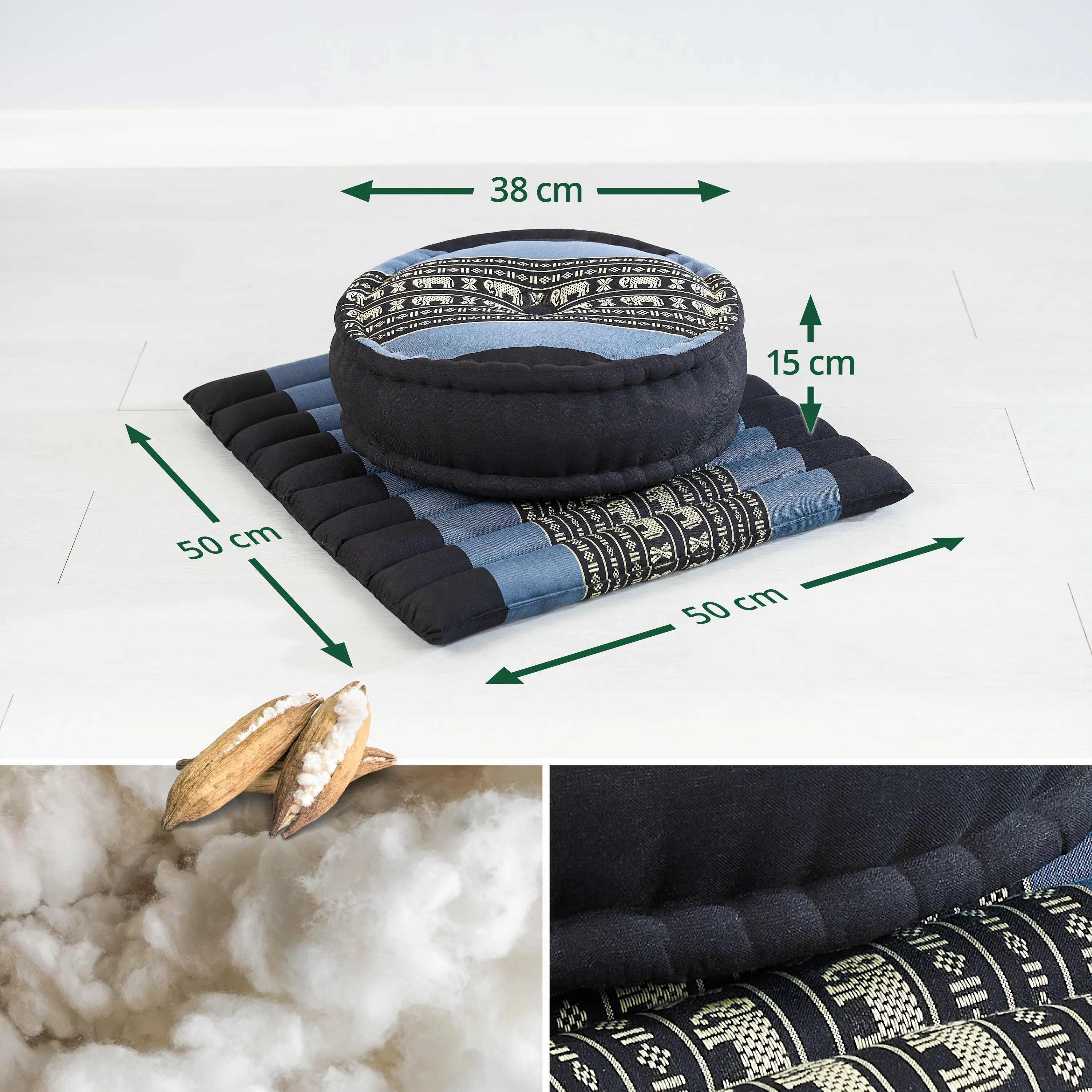 Kapok Meditation Cushion Set L