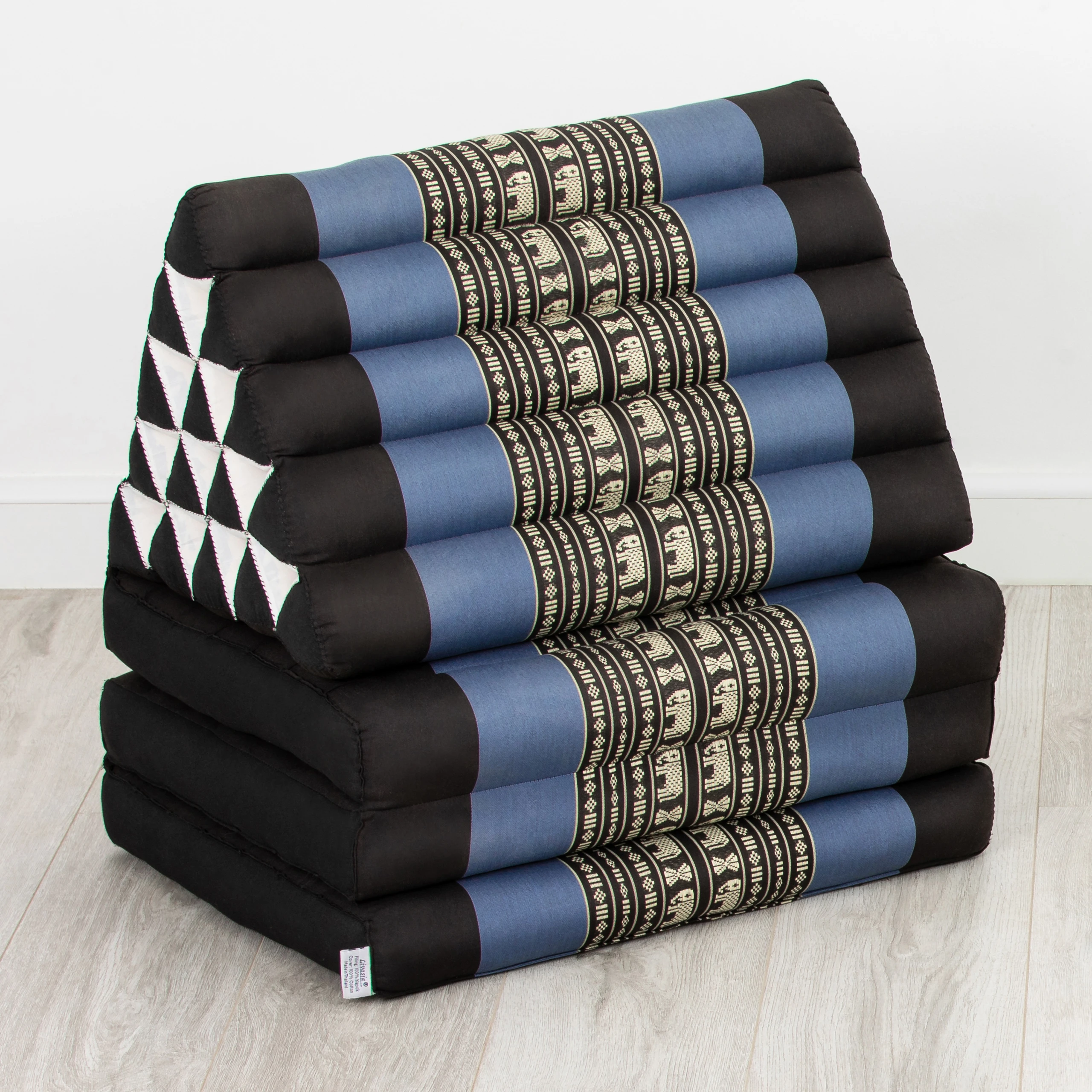 Thaikissen-3-hoch_02-blau-Elefanten_1014835804_1_frei Kapok Thai Cushion XXL Tall