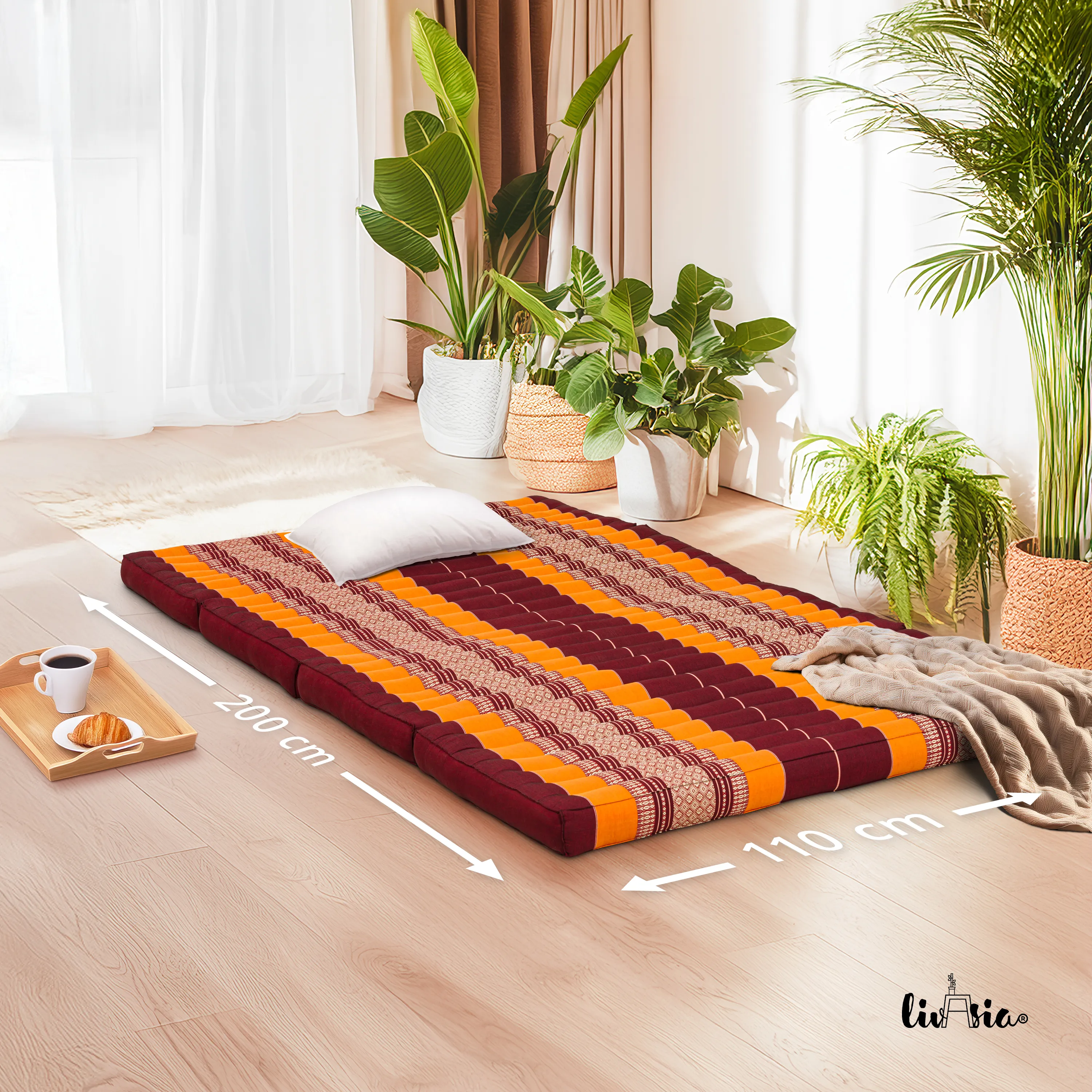 Kapok Folding Mattress, 110 cm wide, Classic