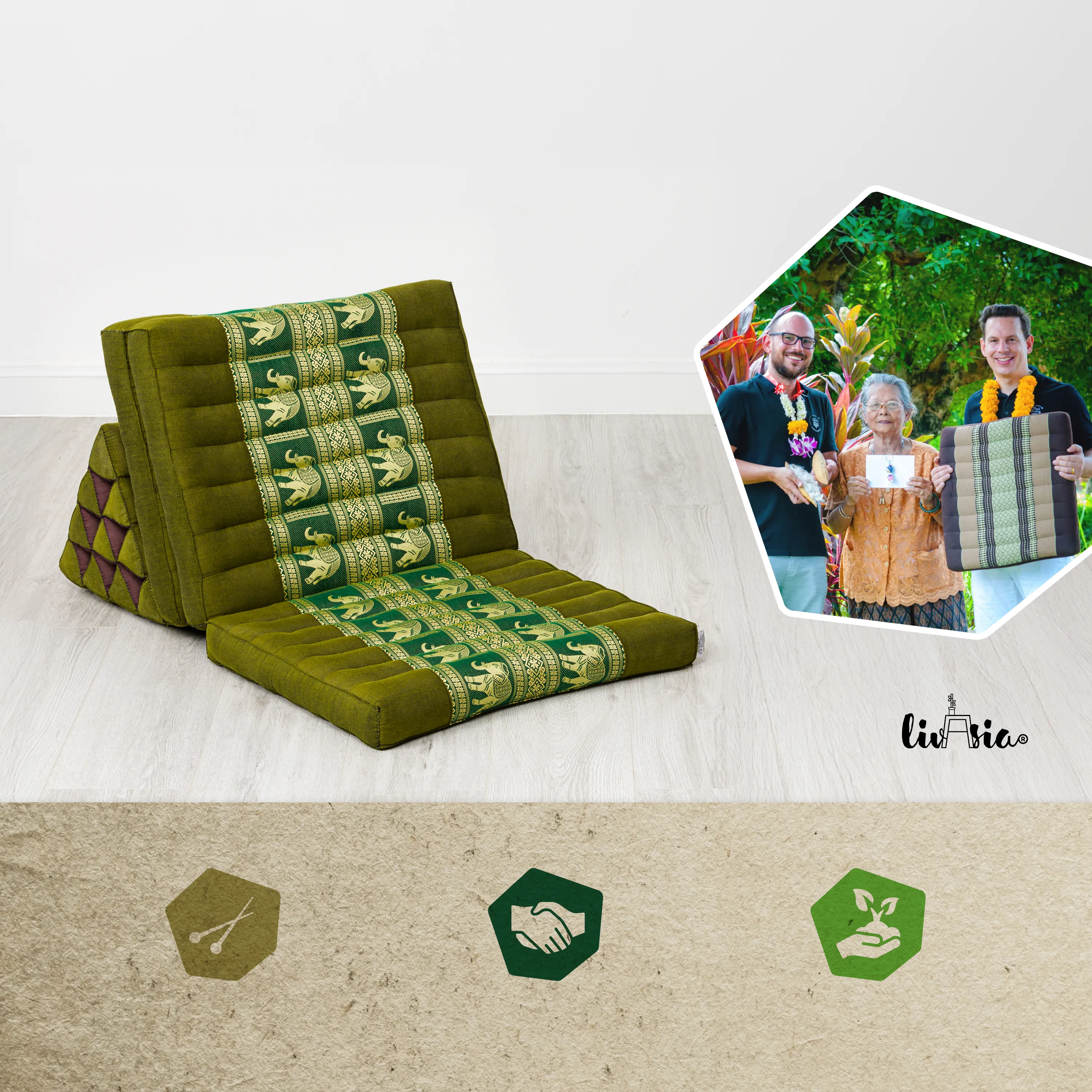 Kapok Thai Cushion 3 Fold, Deluxe