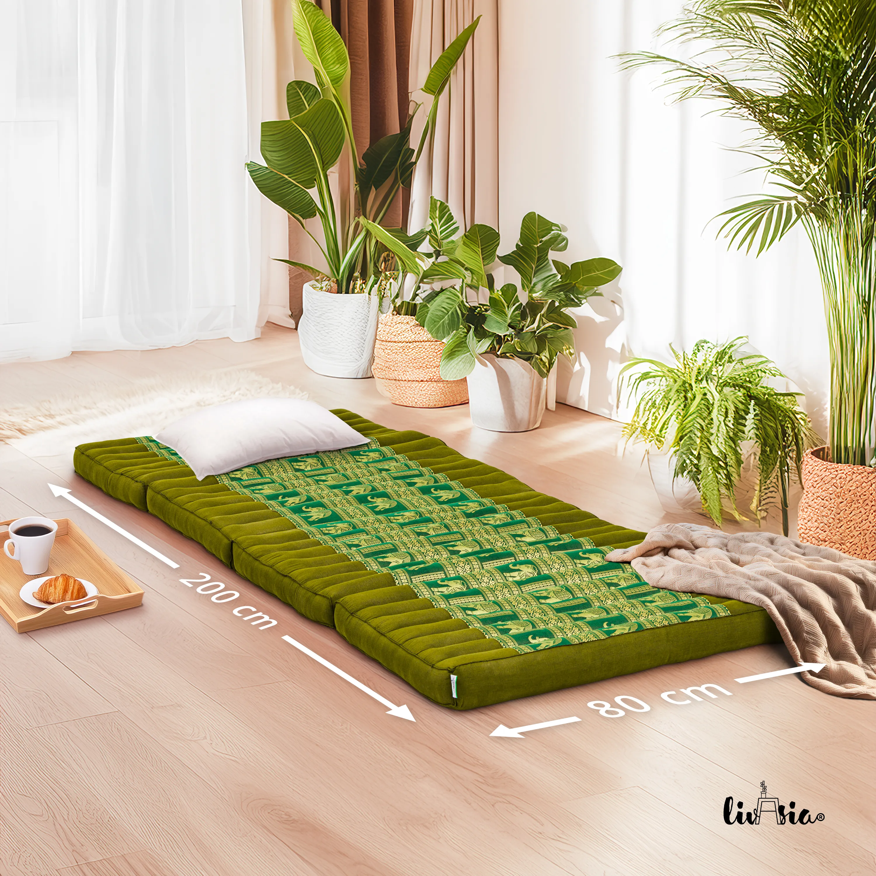 Kapok Folding Mattress, 80 cm wide, Deluxe