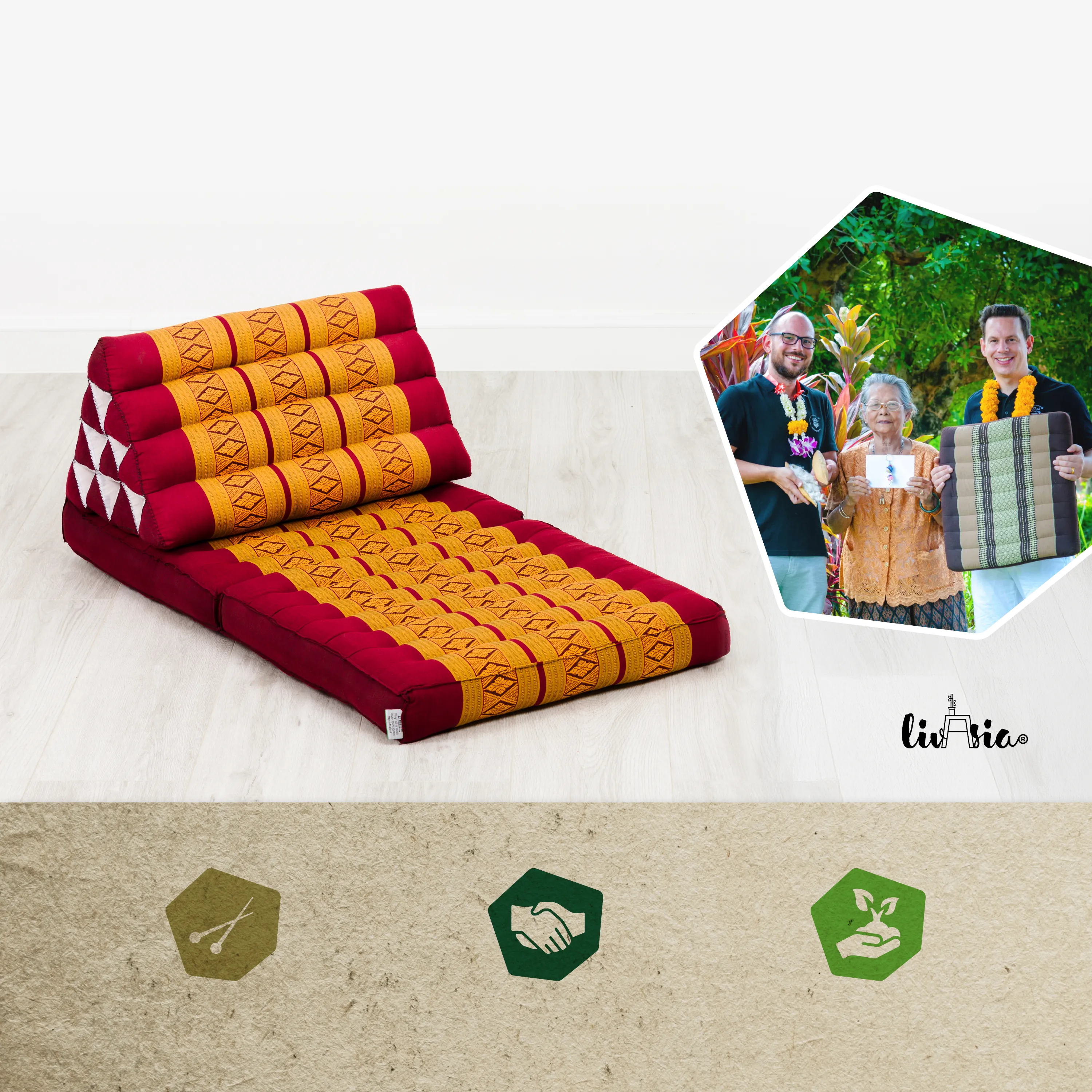 Kapok Thai Cushion 2 Fold