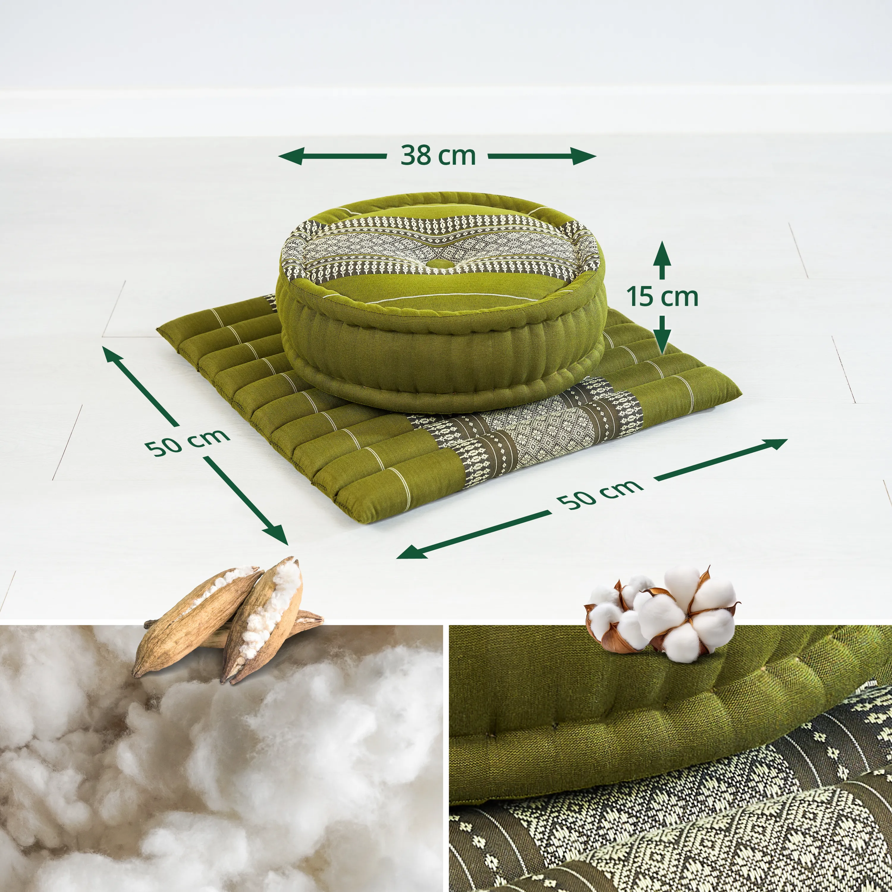 Kapok Meditation Cushion Set L