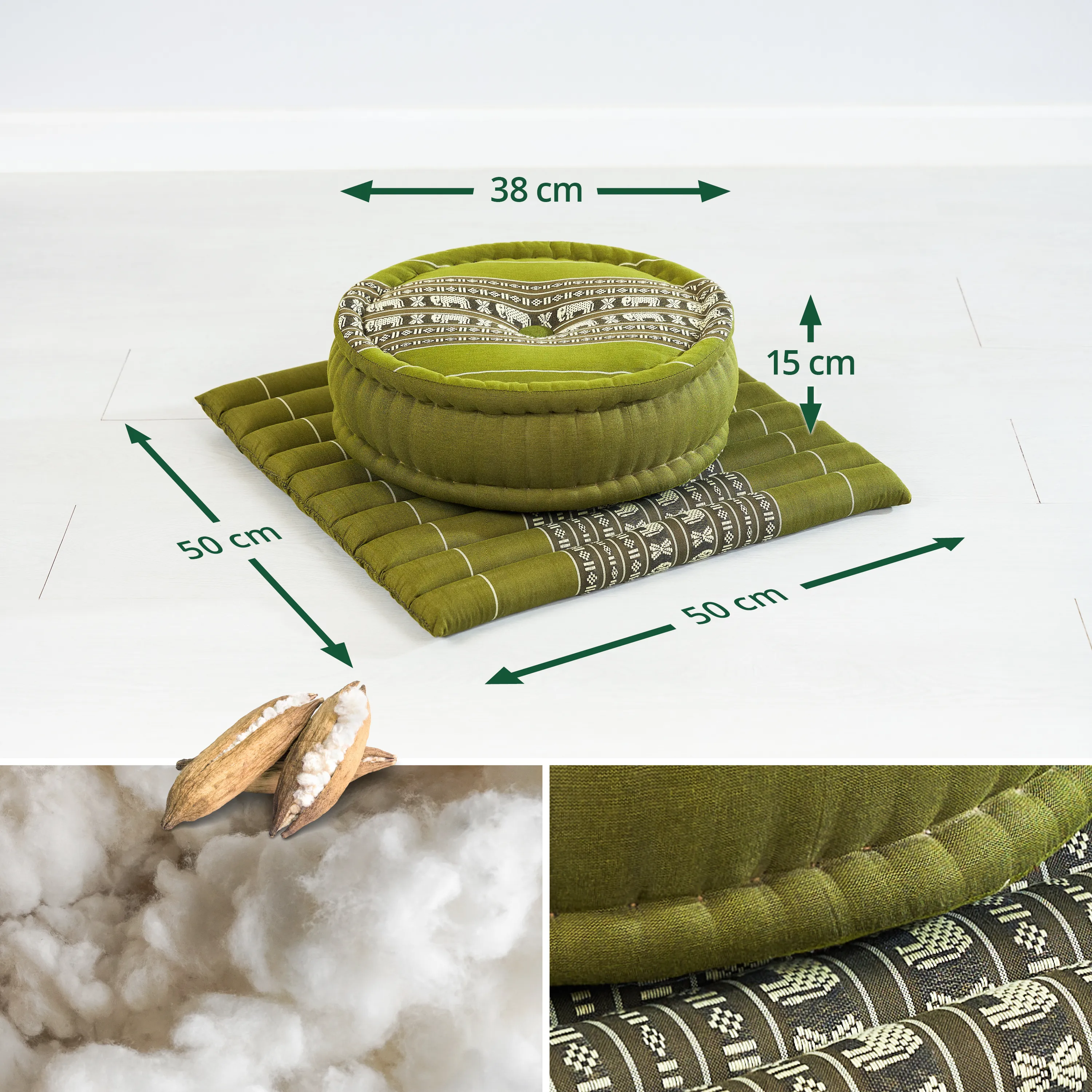 Kapok Meditation Cushion Set L
