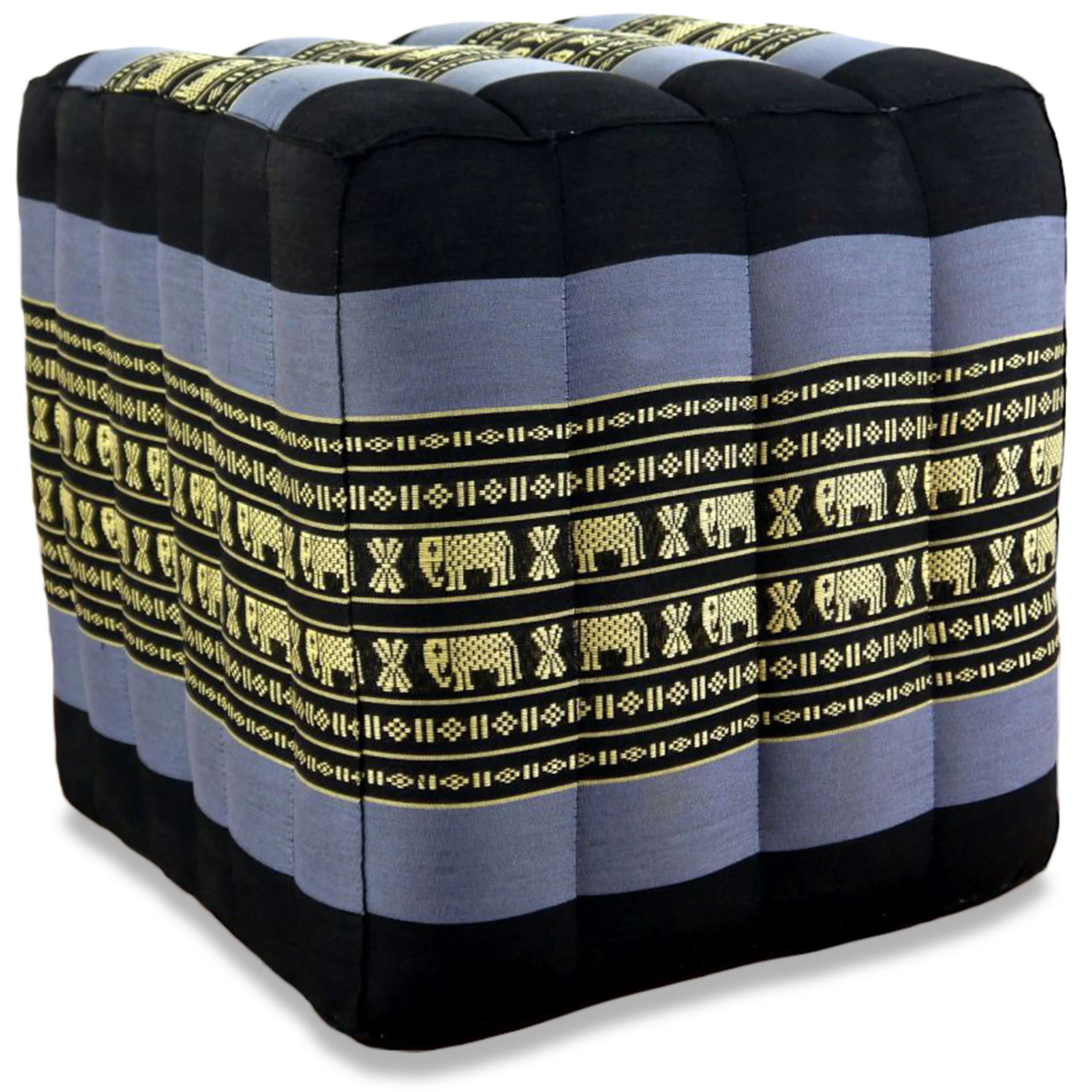 Wuerfel-40x40-blau-Elefanten_frei Kapok Cube Cushion