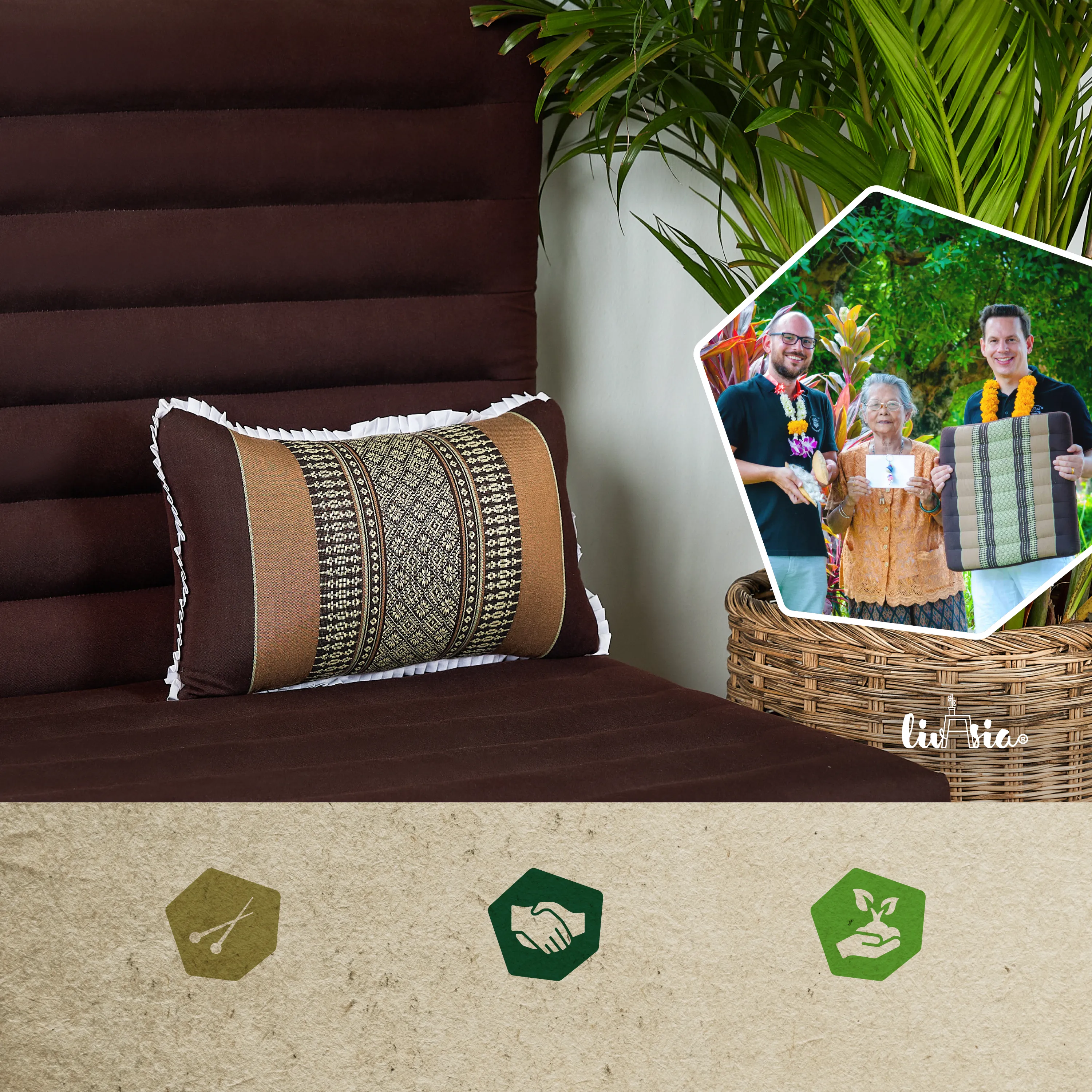 Kapok Throw Pillow