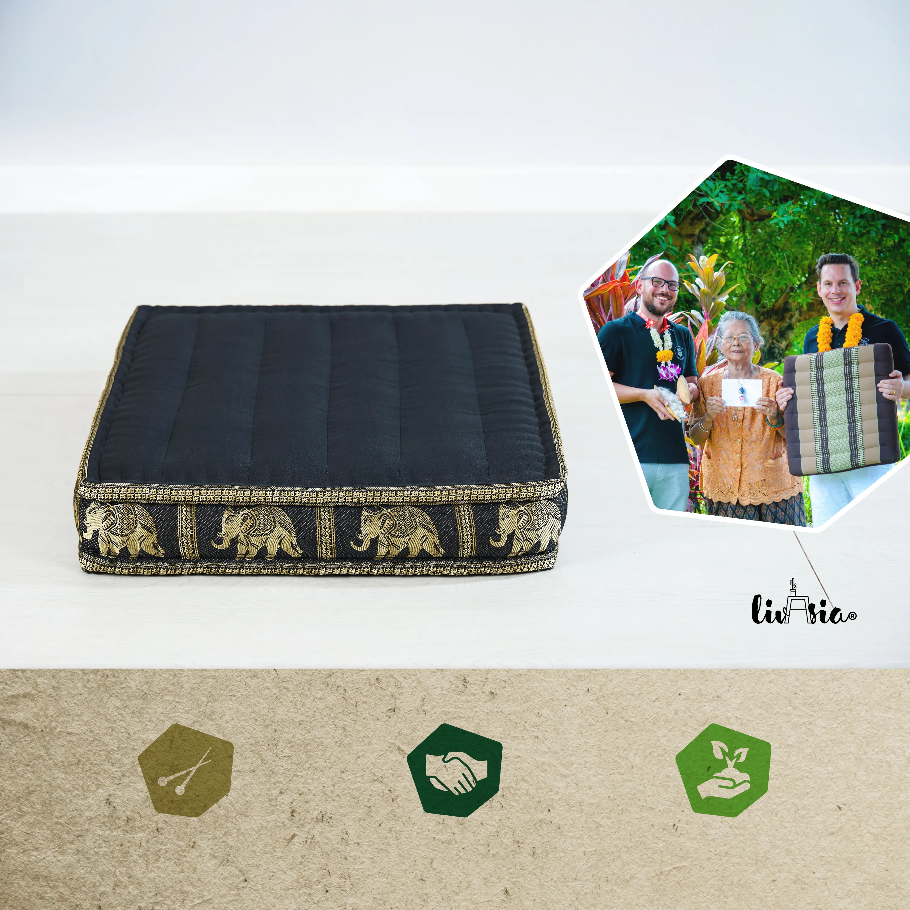 Kapok Floor Cushion, Deluxe