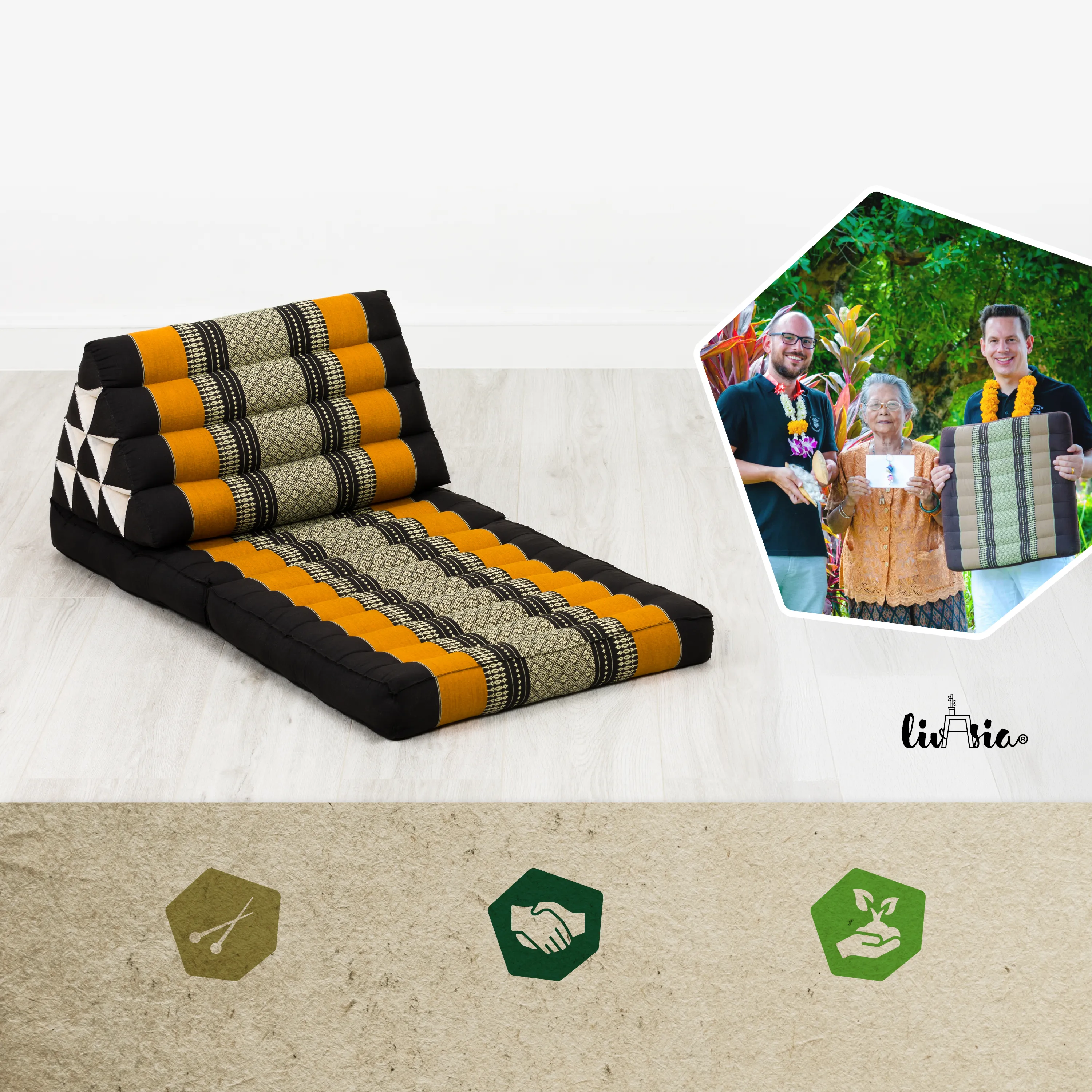 Kapok Thai Cushion 2 Fold